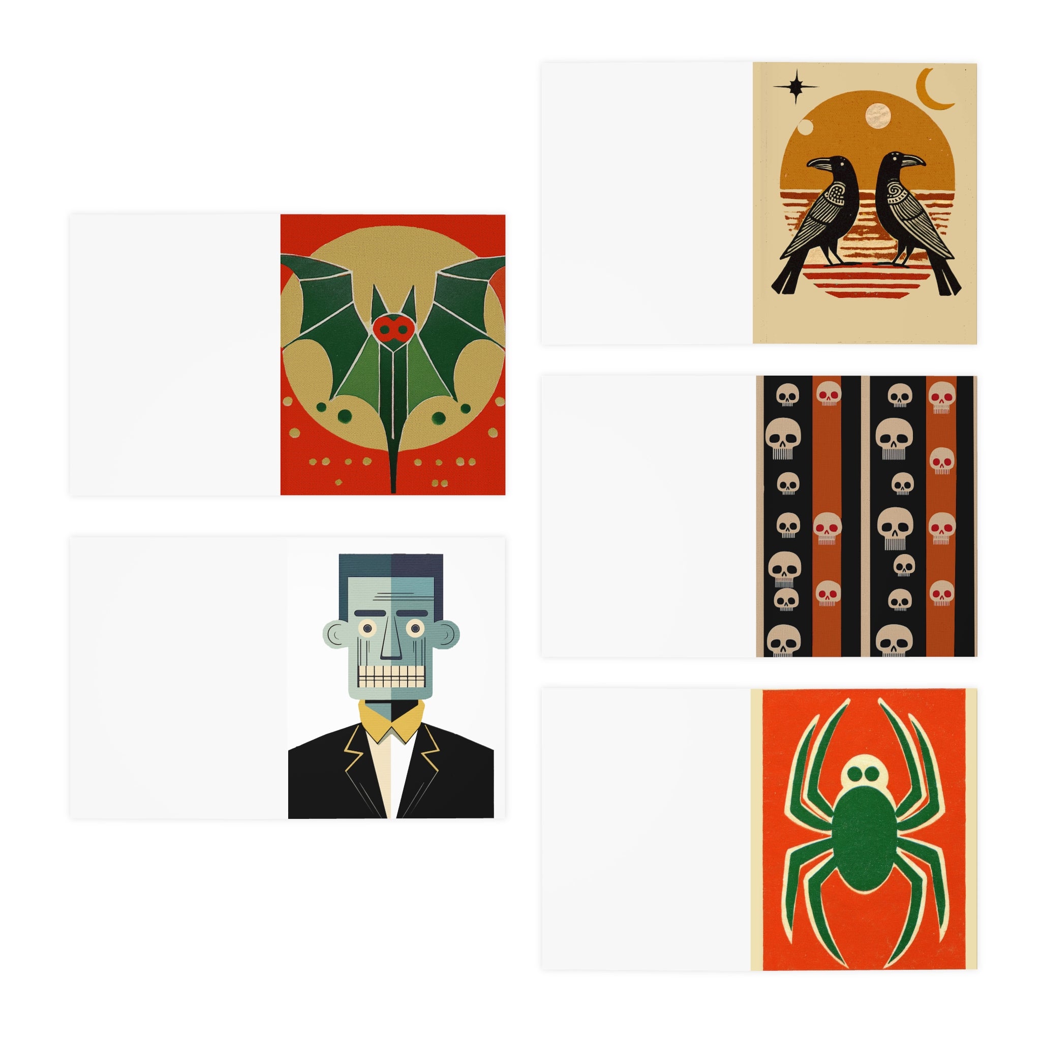 Multi-Design Halloween Greeting Card Number Two (5-Pack) -  Holiday Halloween Collection