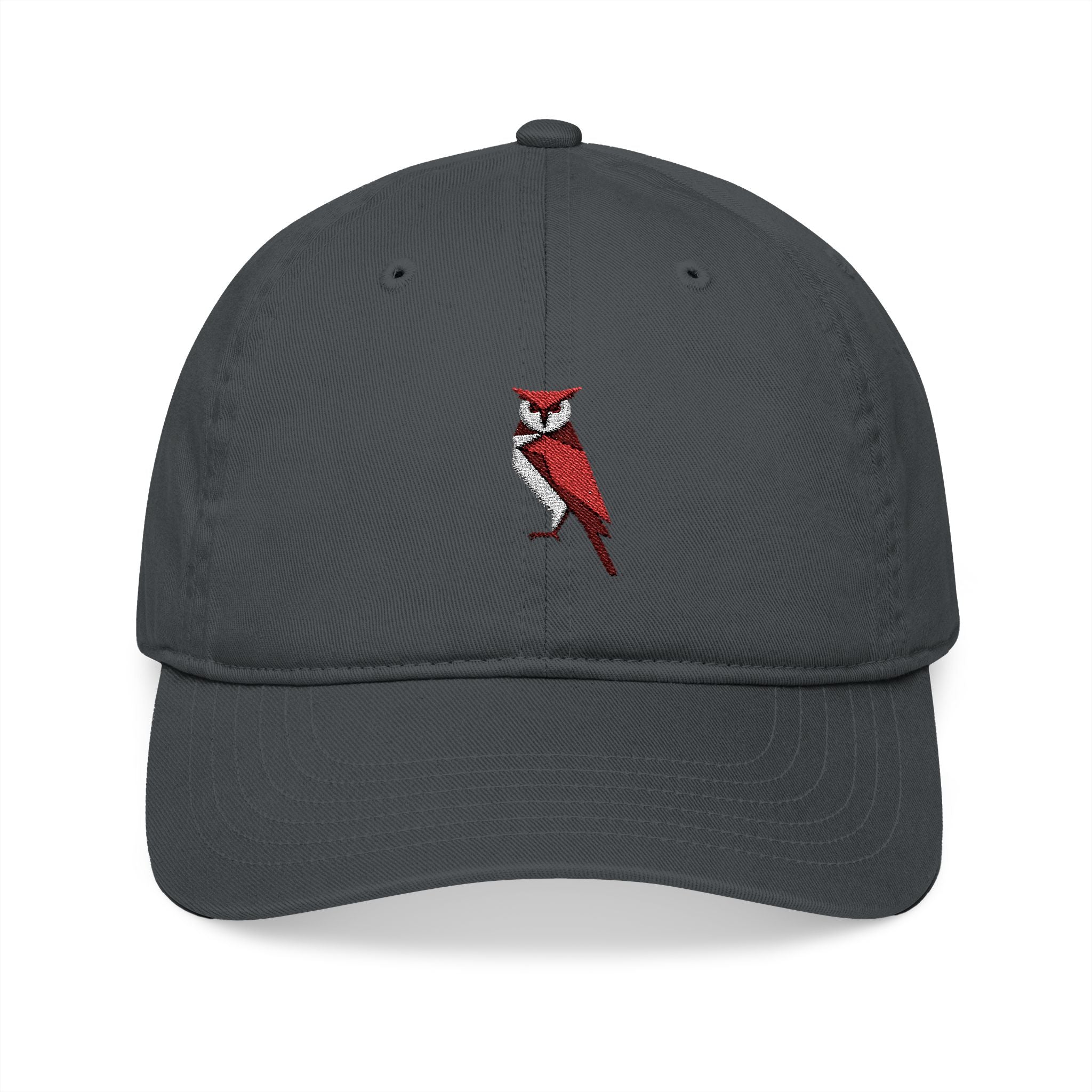 Embroidered Organic Baseball Cap - Midwest Modern Simple Owl Design