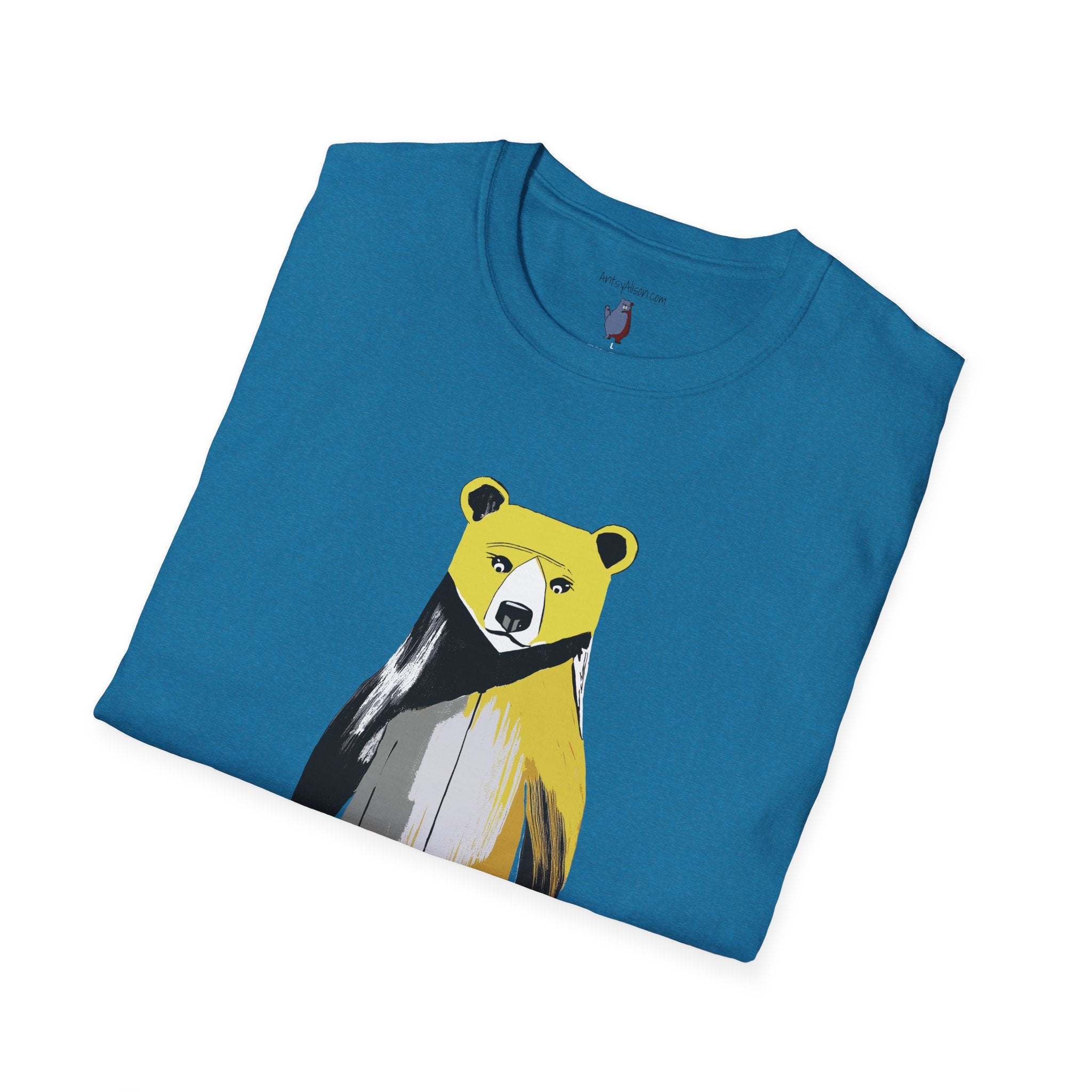 The Painted Black Bear Graphic Art Tee - 100% Cotton T-Shirt
