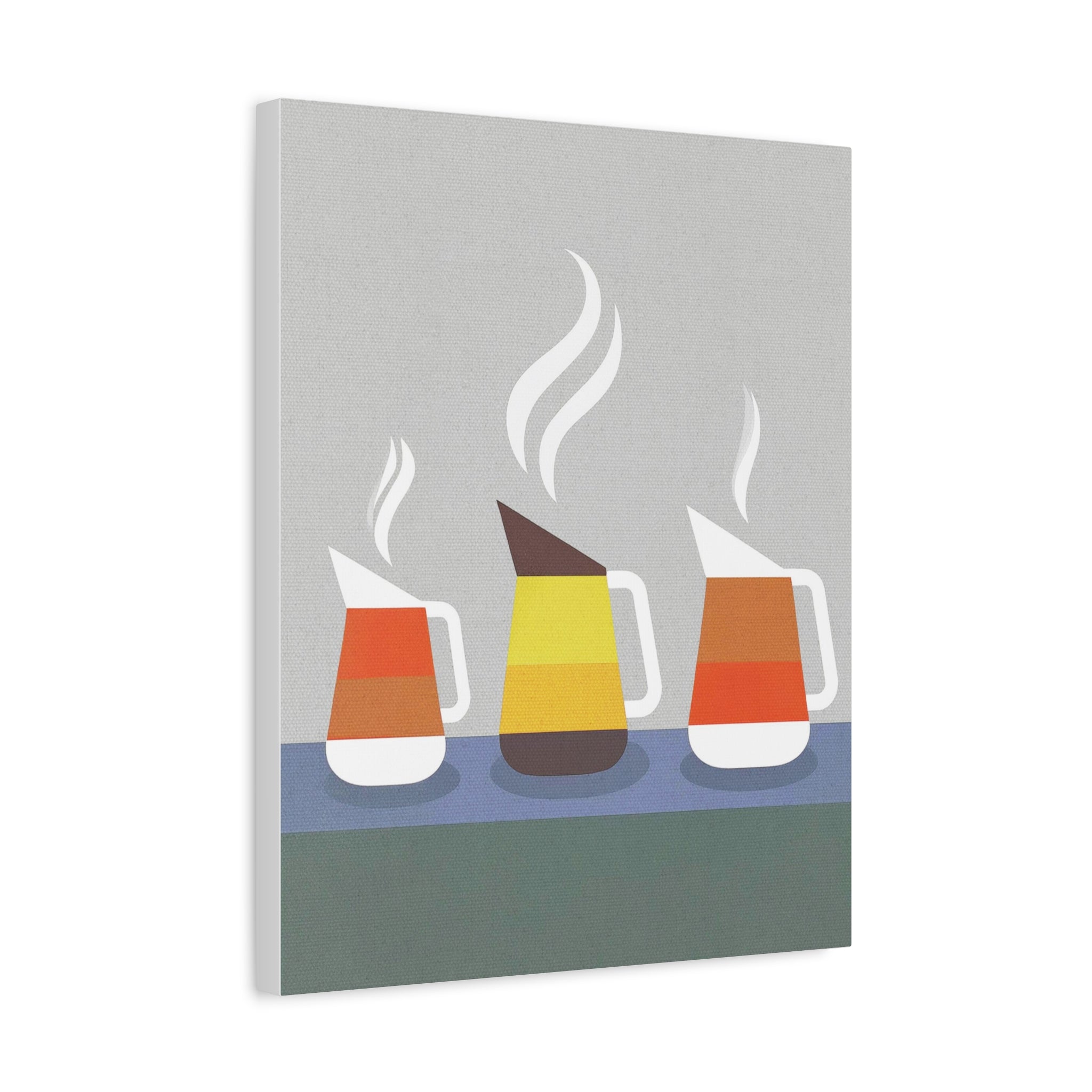 Danish Modern Inspired Coffee Pot Graphic Art Print - Matte Canvas, Stretched, 1.25"