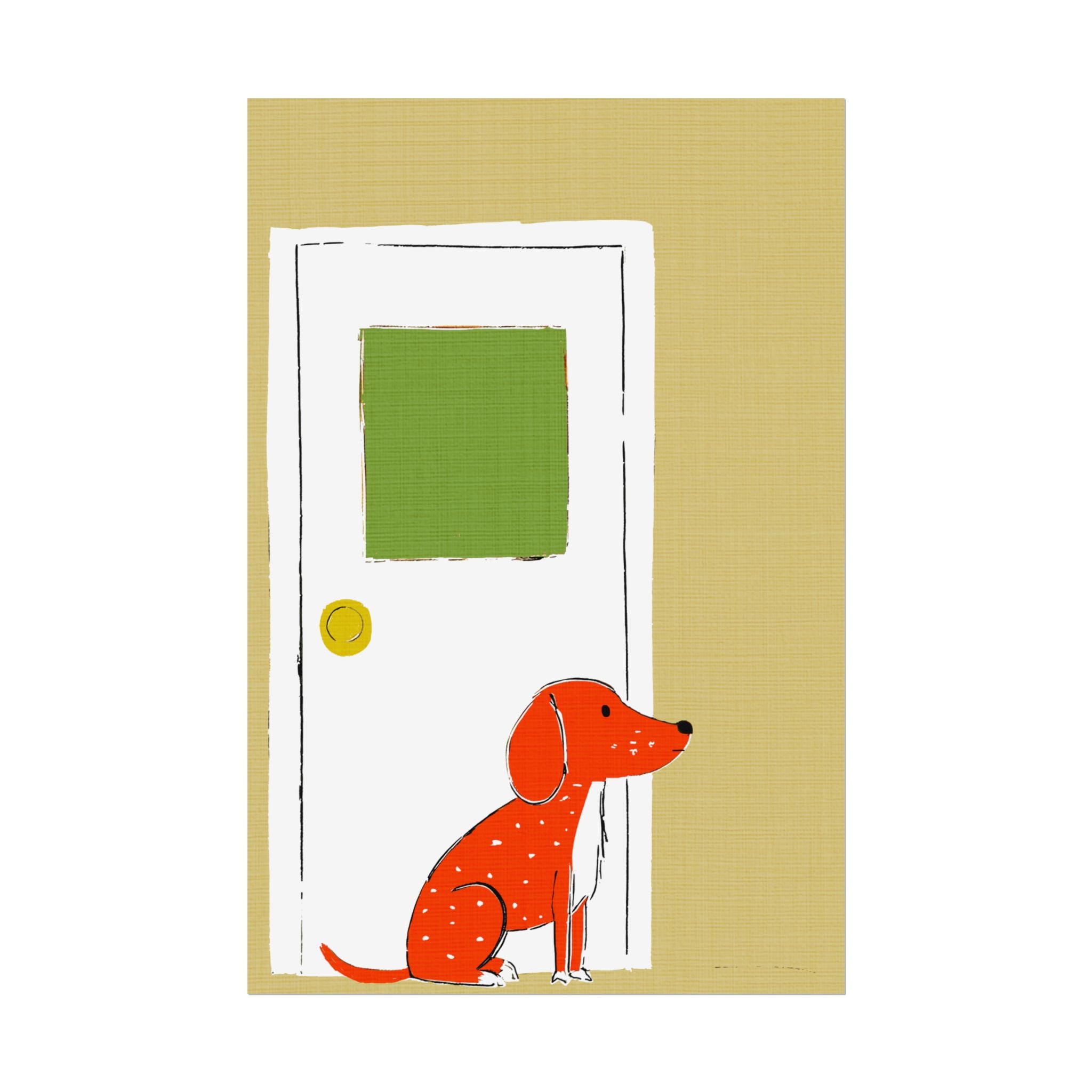 Midwest Mod Dog at Door Nursery Kids Art Print Rolled Poster | Wall Art, Midwest Mod, Dog, Dog at Door, Welcome Home