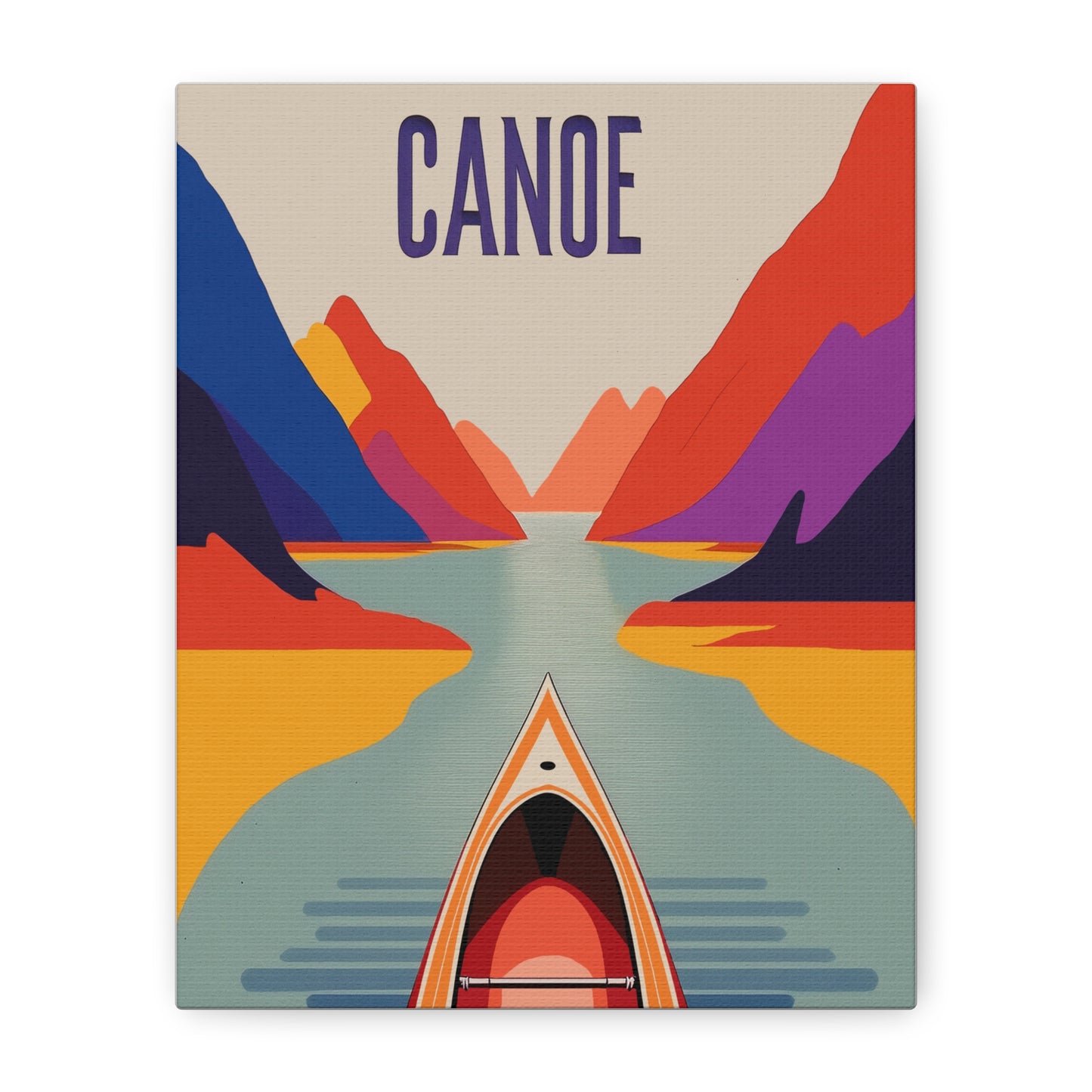 Midwest Modern Travel Activity Canoe Print - Matte Canvas, Stretched, 1.25"