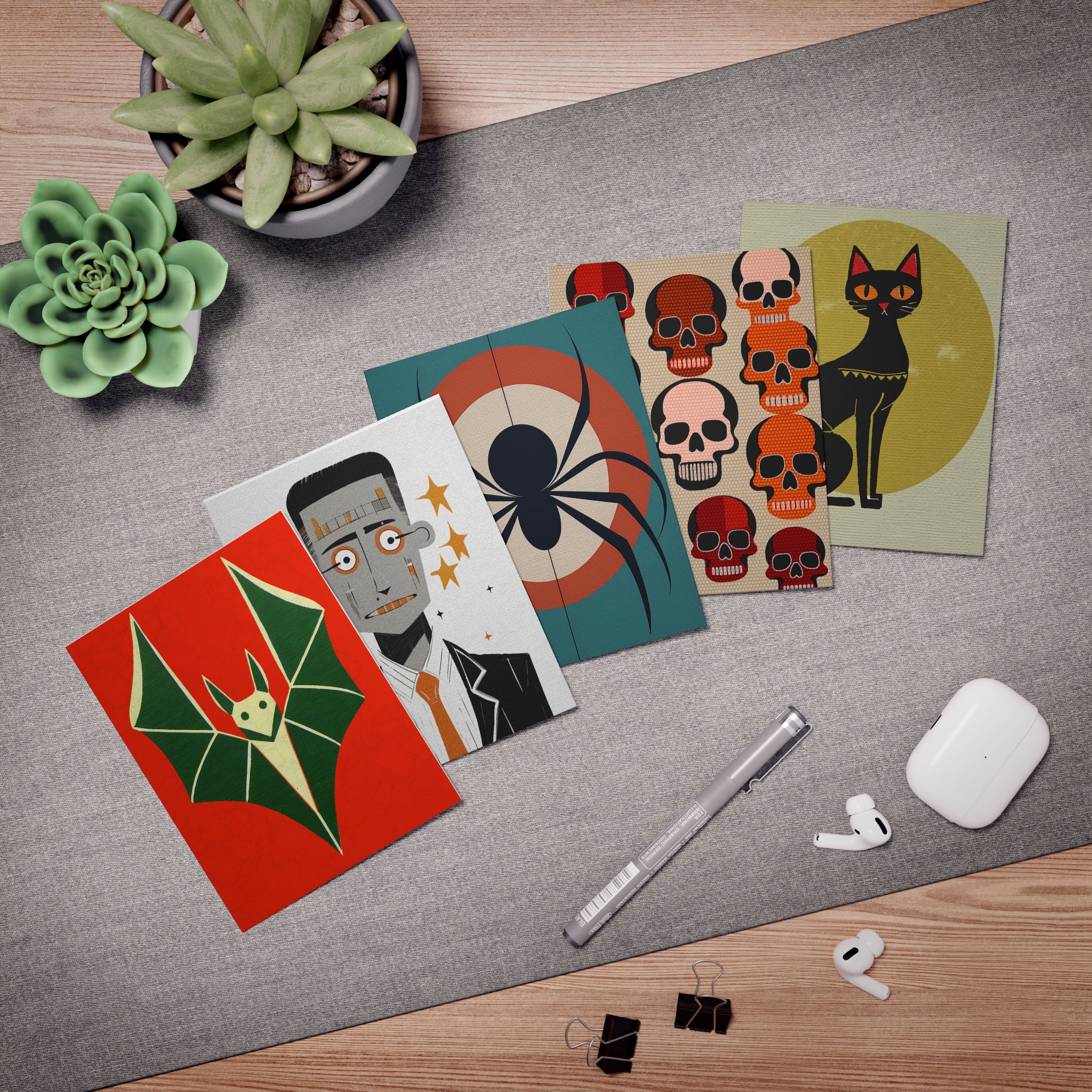 Multi-Design Halloween Greeting Card (5-Pack) -  Holiday Halloween Collection