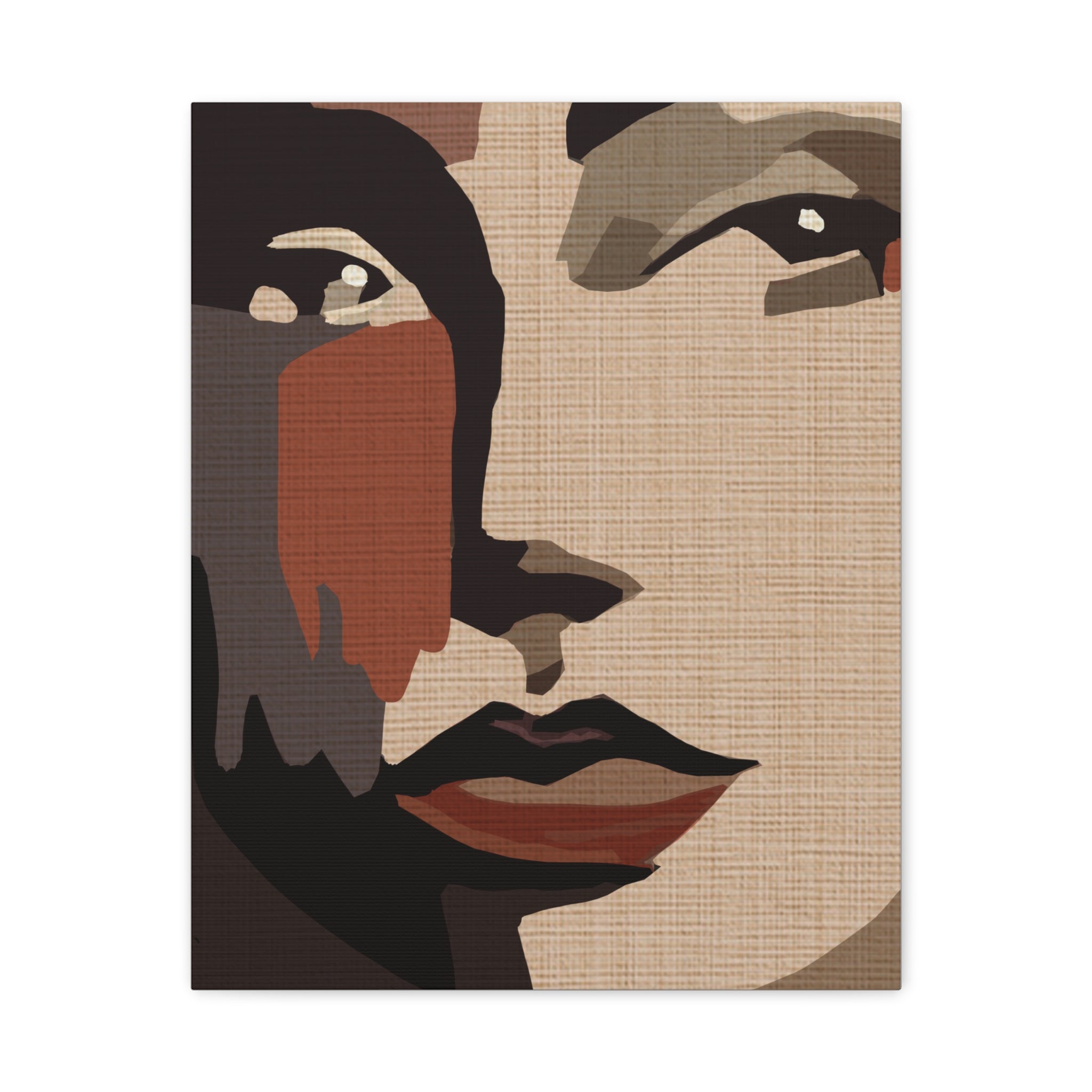 Abstract Woman Portrait 1970s Disco Inspired Art Print - Matte Canvas, Stretched, 1.25"