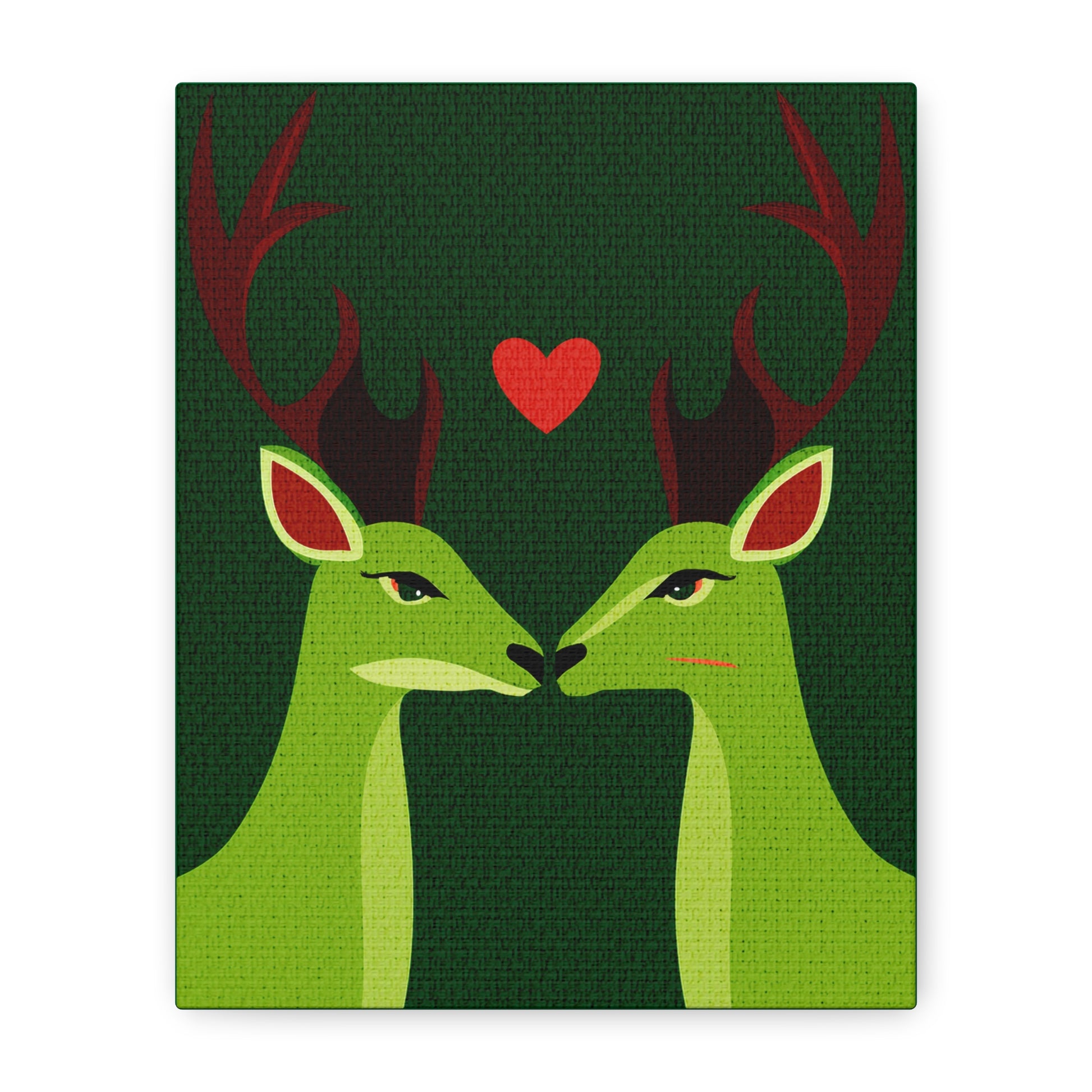 Midwest Modern Deer In Love Art Print - Matte Canvas, Stretched, 1.25"