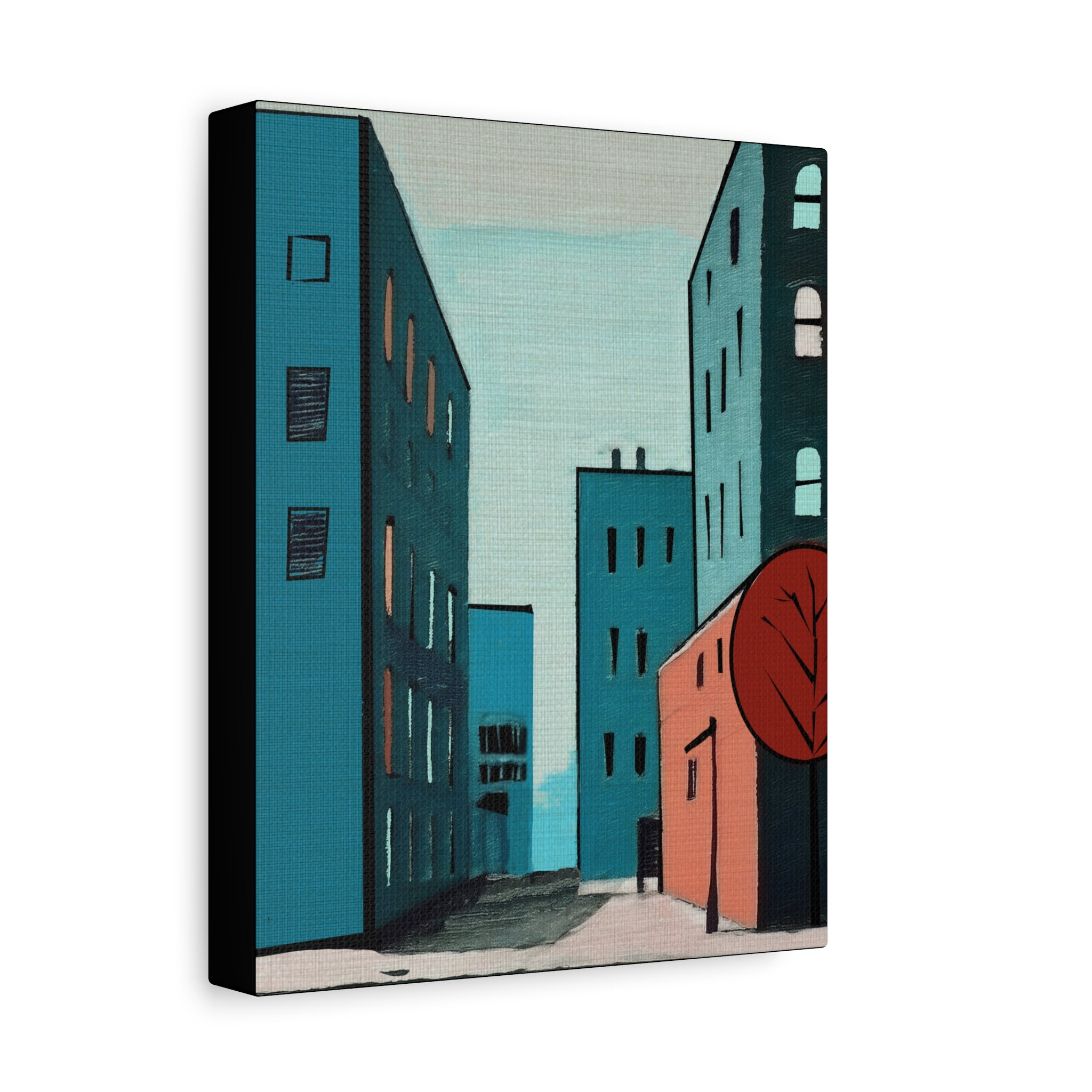 Midwest Mod Cityscape 5000 Art Print  - Matte Canvas, Stretched, 1.25"