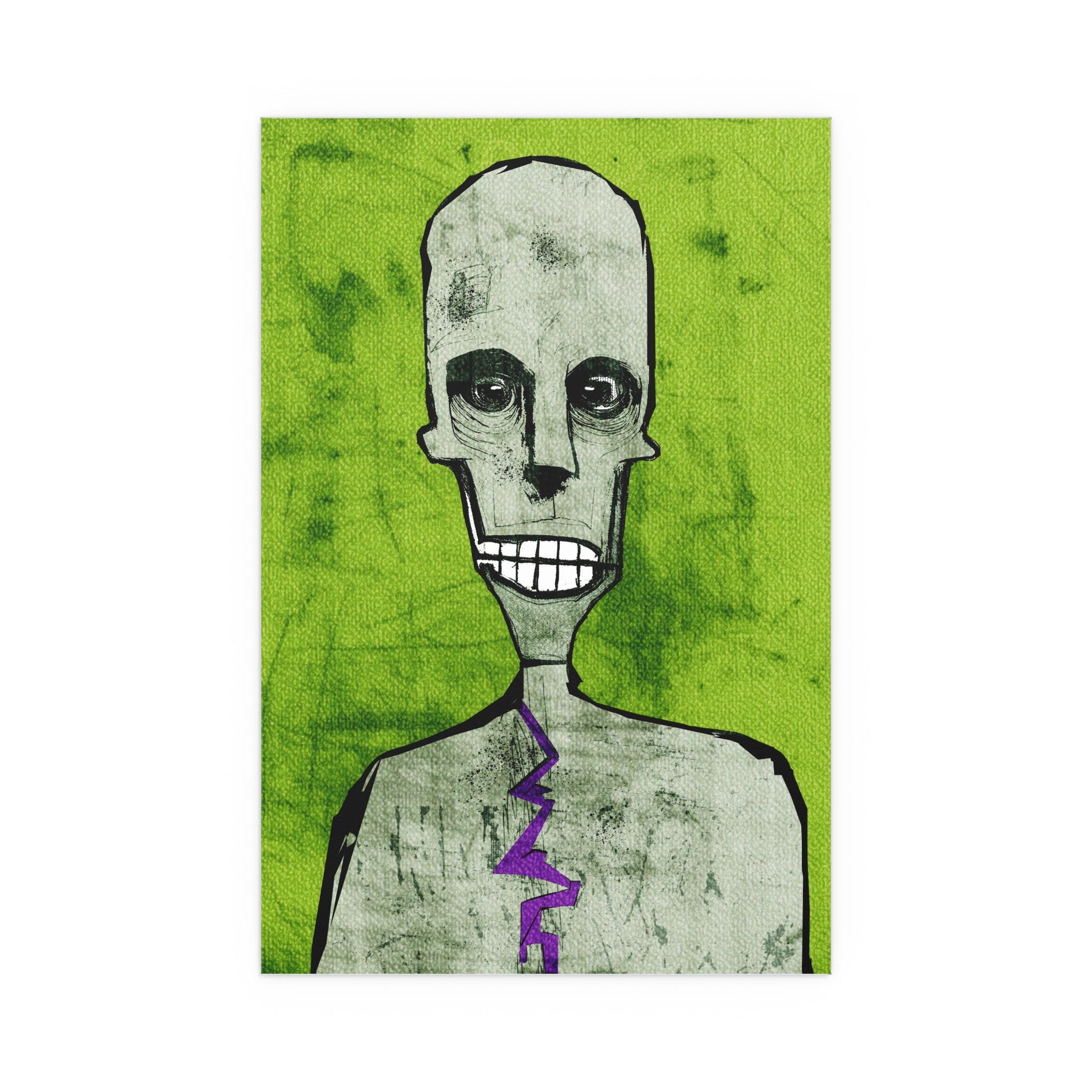 Midwest Mod Smiling Zombie Seasonal Silk Poster, Indoor and Outdoor Decor, Unique Home Decor, Seasonal Decor, Halloween, Zombie