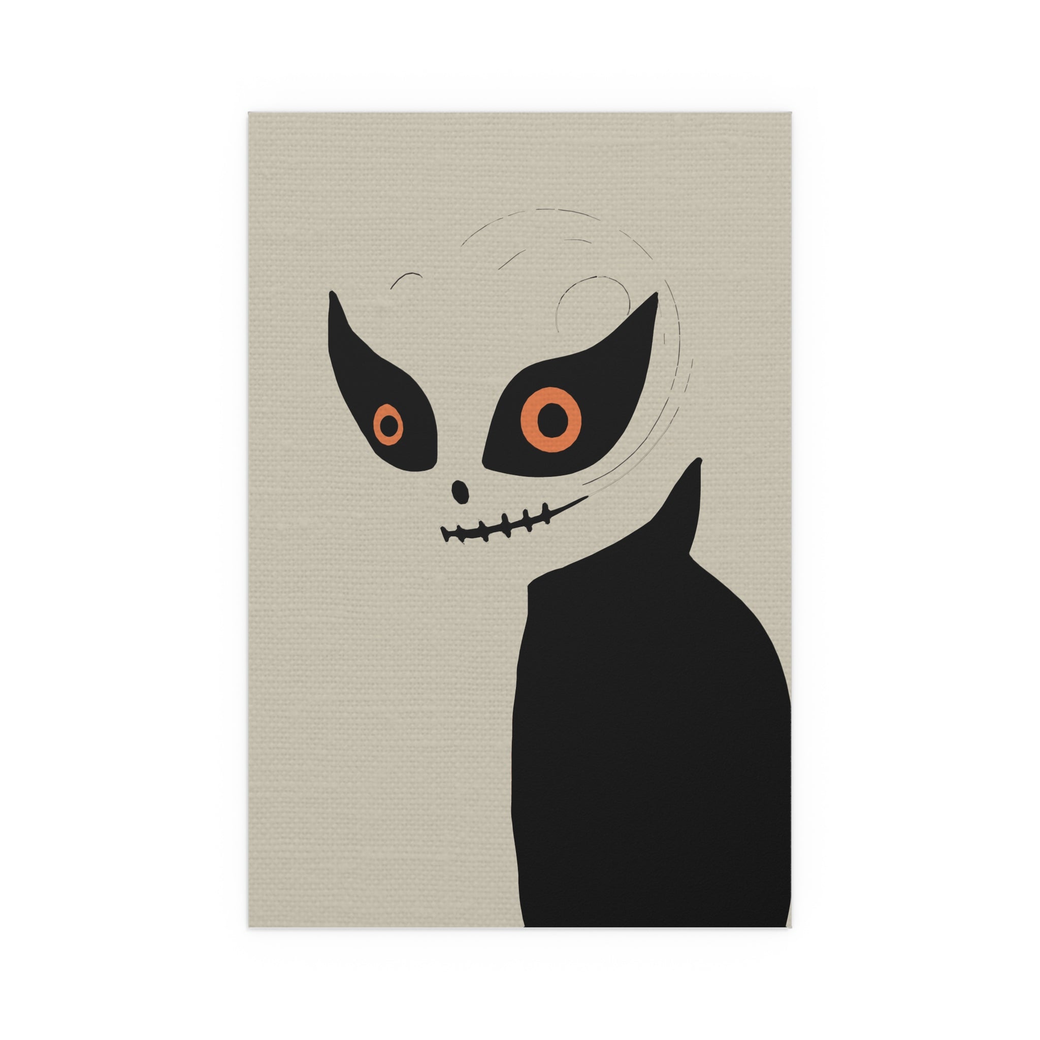 Midwest Mod Mysterious Monster Seasonal Silk Poster, Indoor and Outdoor Decor, Unique Home Decor, Seasonal Decor, Halloween, skeleton