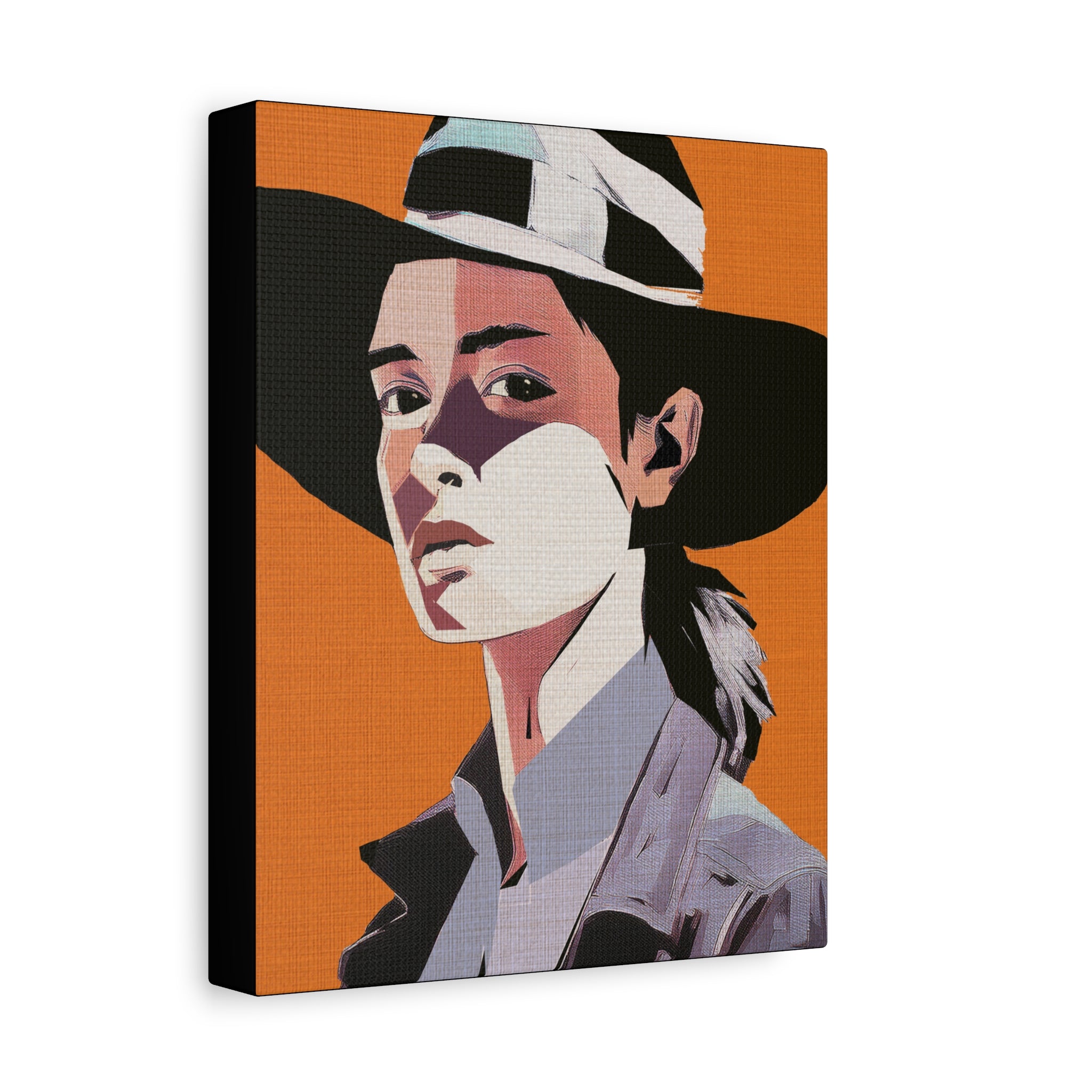 Abstract Cowgirl Portrait Collaborative Modern Art Print - Matte Canvas, Stretched, 1.25"