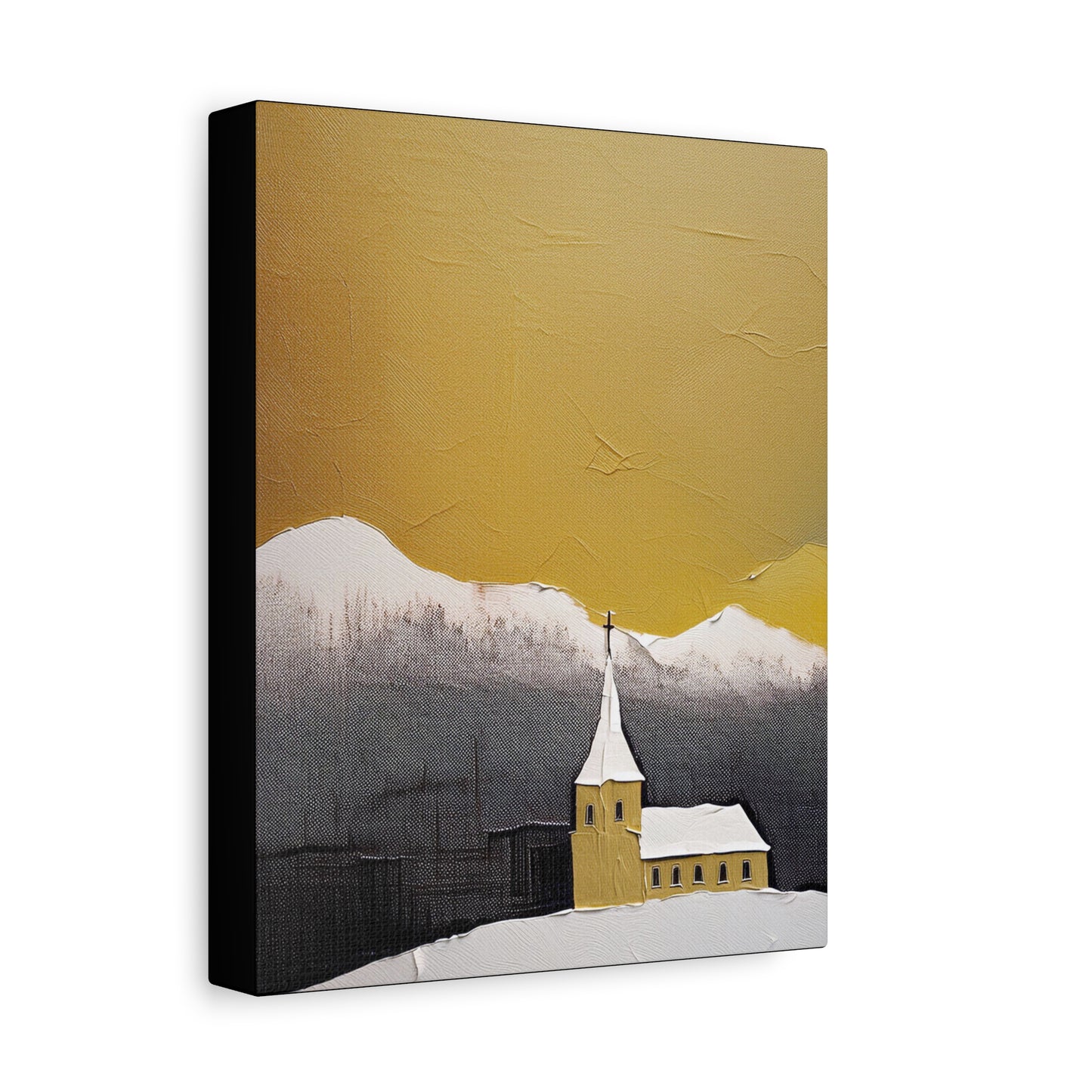 Modern Abstract Church on the Prairie No. 1 Art Print - Matte Canvas, Stretched, 1.25"