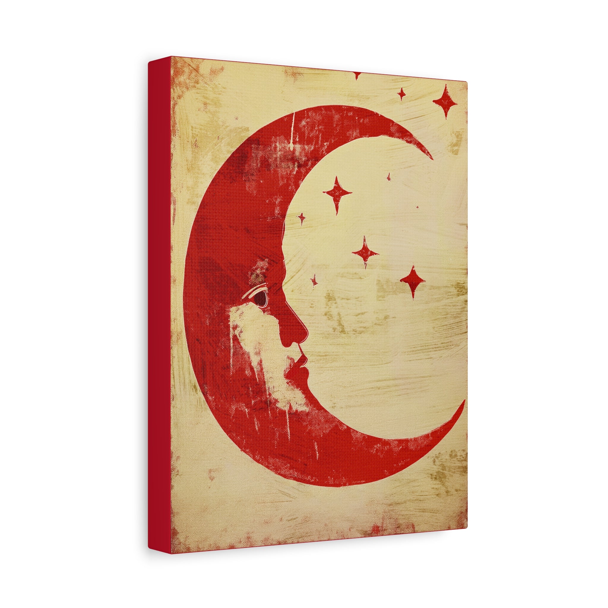 Crescent Blood Moon Man Art Print  - Matte Canvas, Stretched, 1.25"