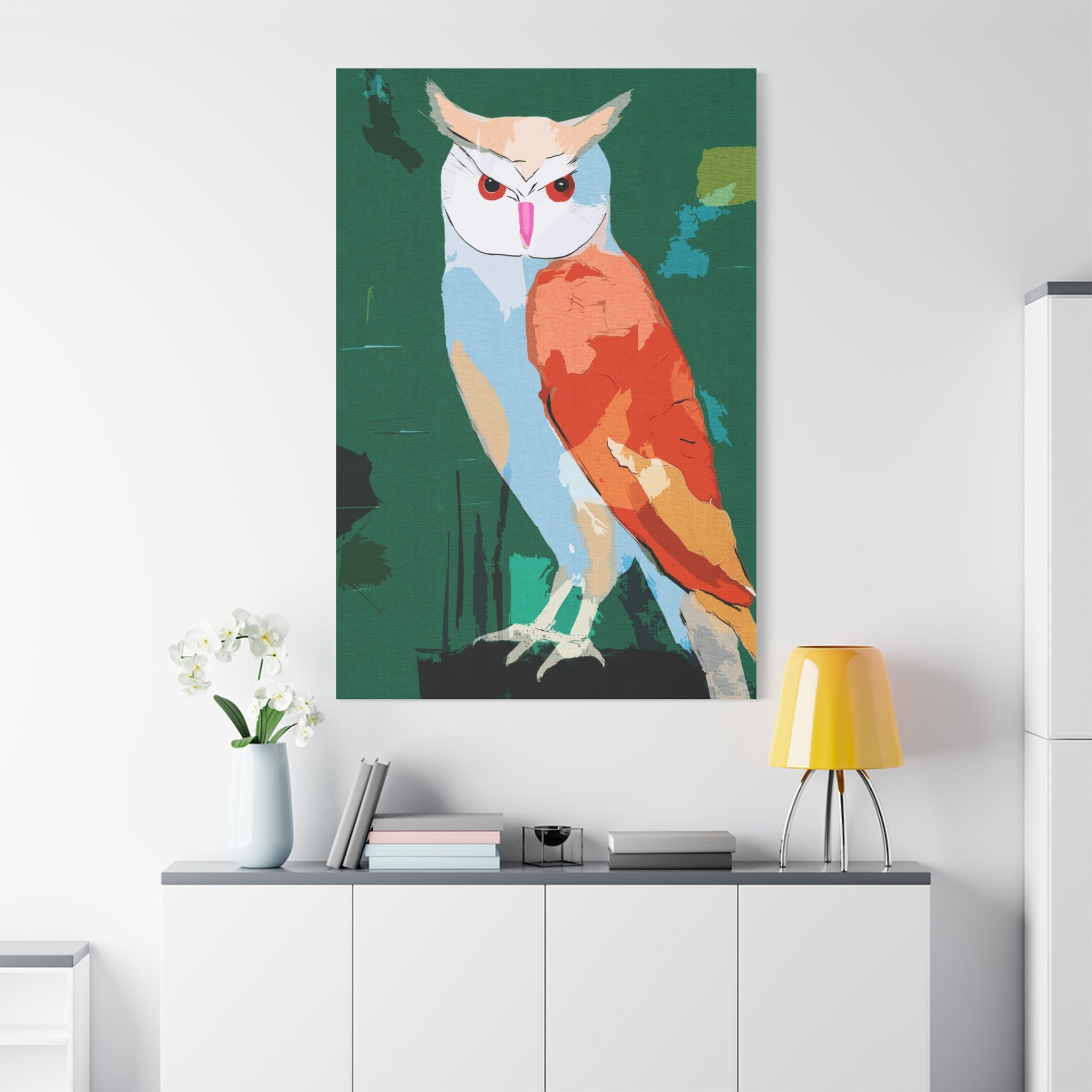 Looking Ahead Abstract Owl - Matte Canvas, Stretched, 1.25"