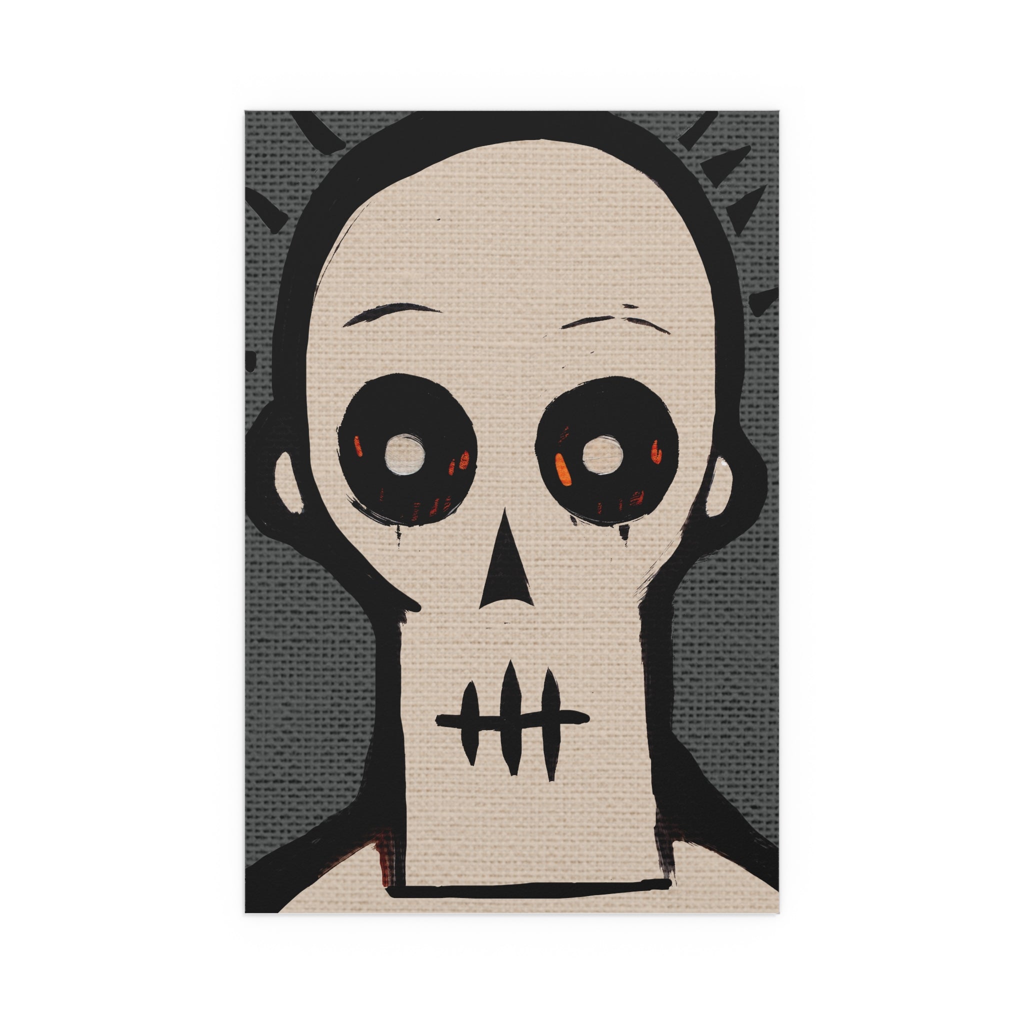 Midwest Mod In Your Face Skeleton Skull Seasonal Silk Poster, Indoor and Outdoor Decor, Unique Home Decor, Seasonal Decor, Halloween, skeleton, skull