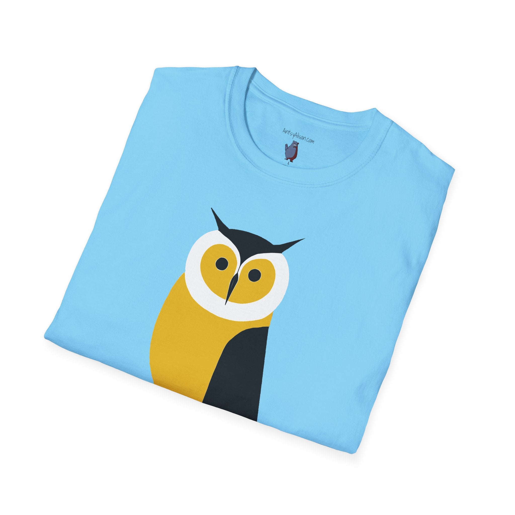Long Legged Owl Graphic Art - 100% Cotton T-Shirt
