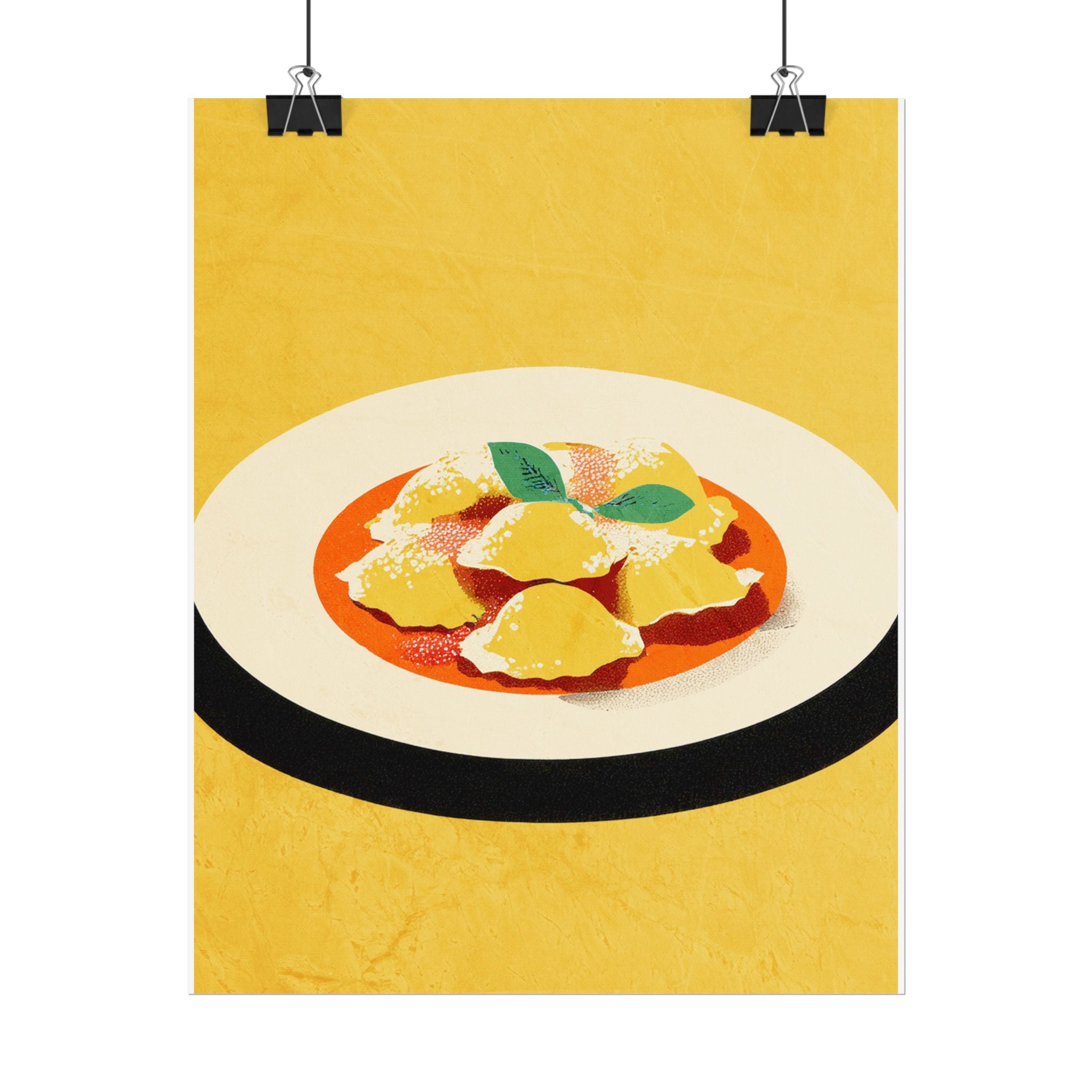 Comfort Food Pop Art Print-Ravioli Pasta Rolled Poster |