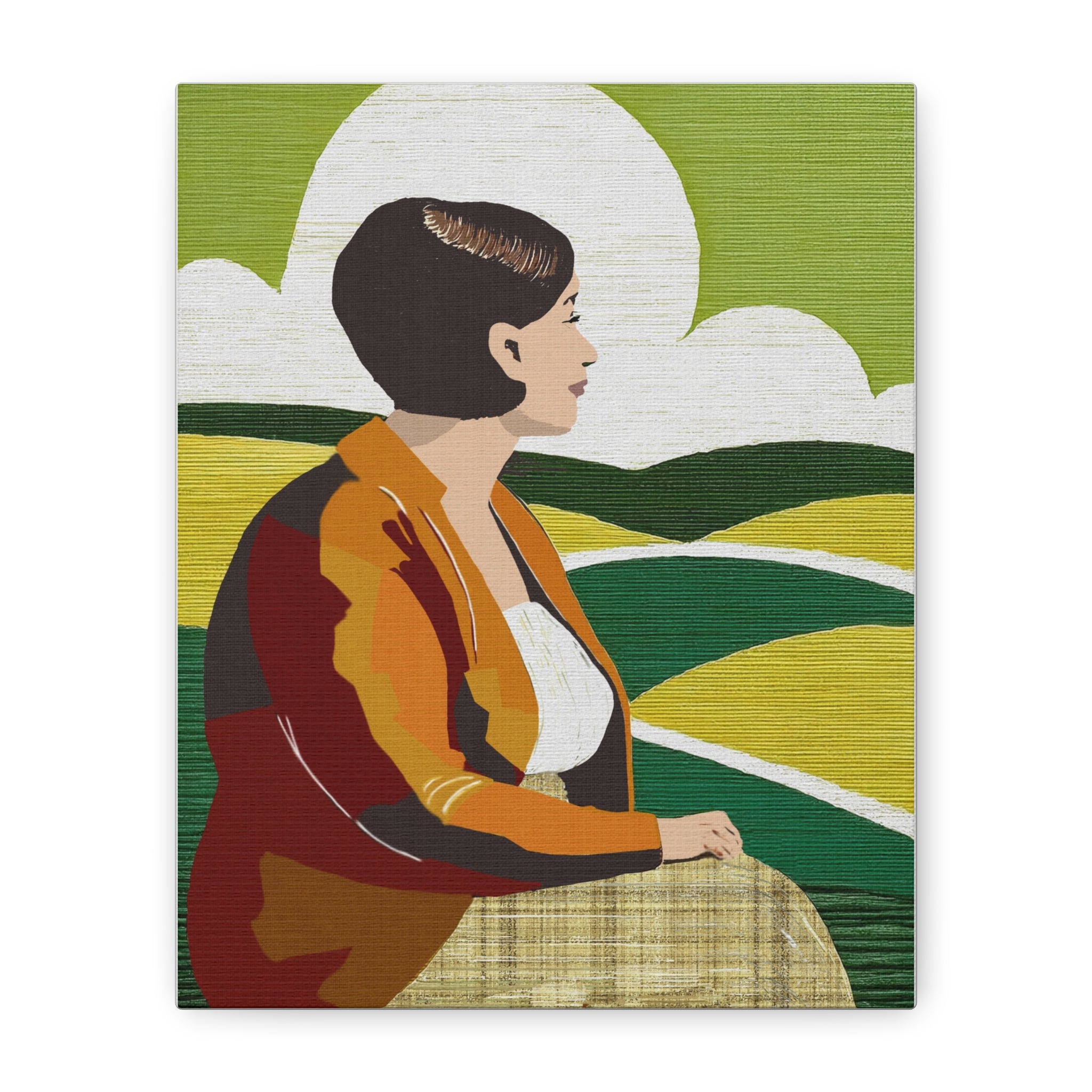 Content Where You Are - Abstract Portrait of Woman - Matte Canvas, Stretched, 1.25"