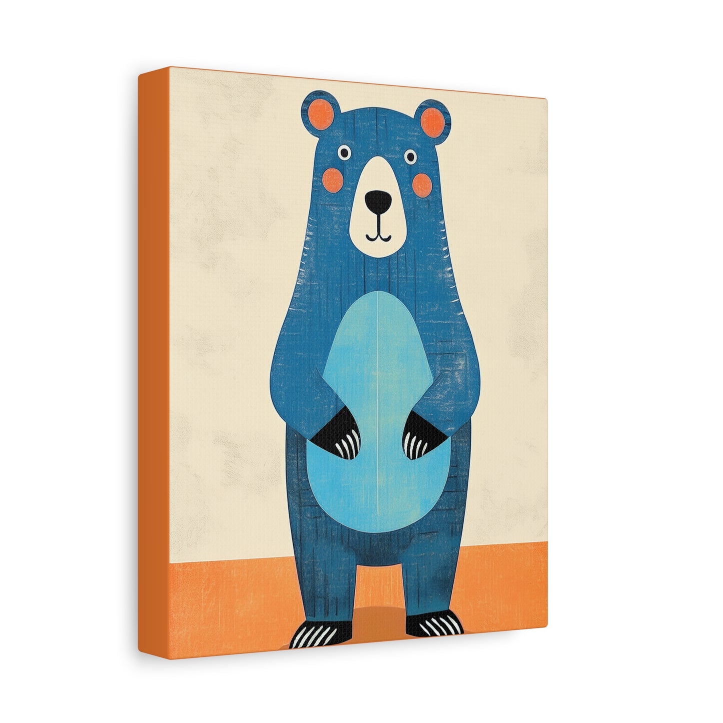Midwest Modern Blue Bear Nursery Art Print No. 1 - Matte Canvas, Stretched, 1.25"