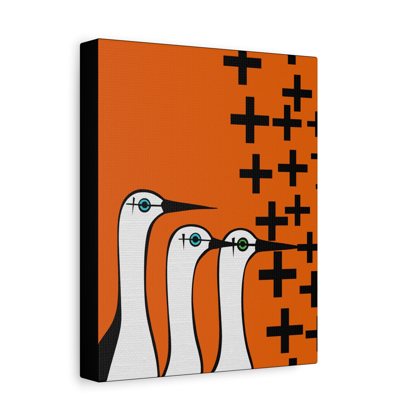 Midwest Modern Abstract Cranes Art Print - Matte Canvas, Stretched, 1.25"