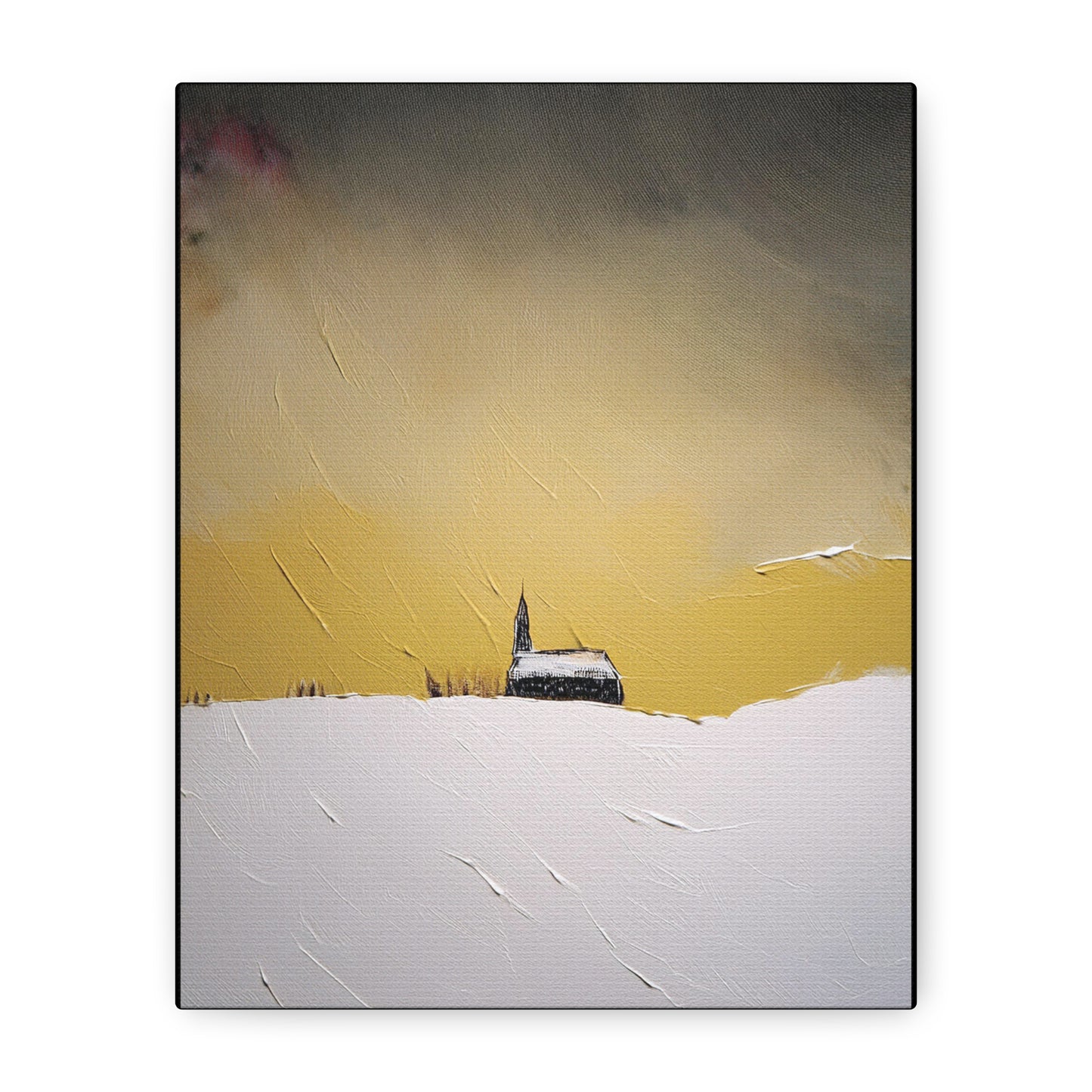 Modern Abstract Church on the Prairie No. 2 Art Print - Matte Canvas, Stretched, 1.25"