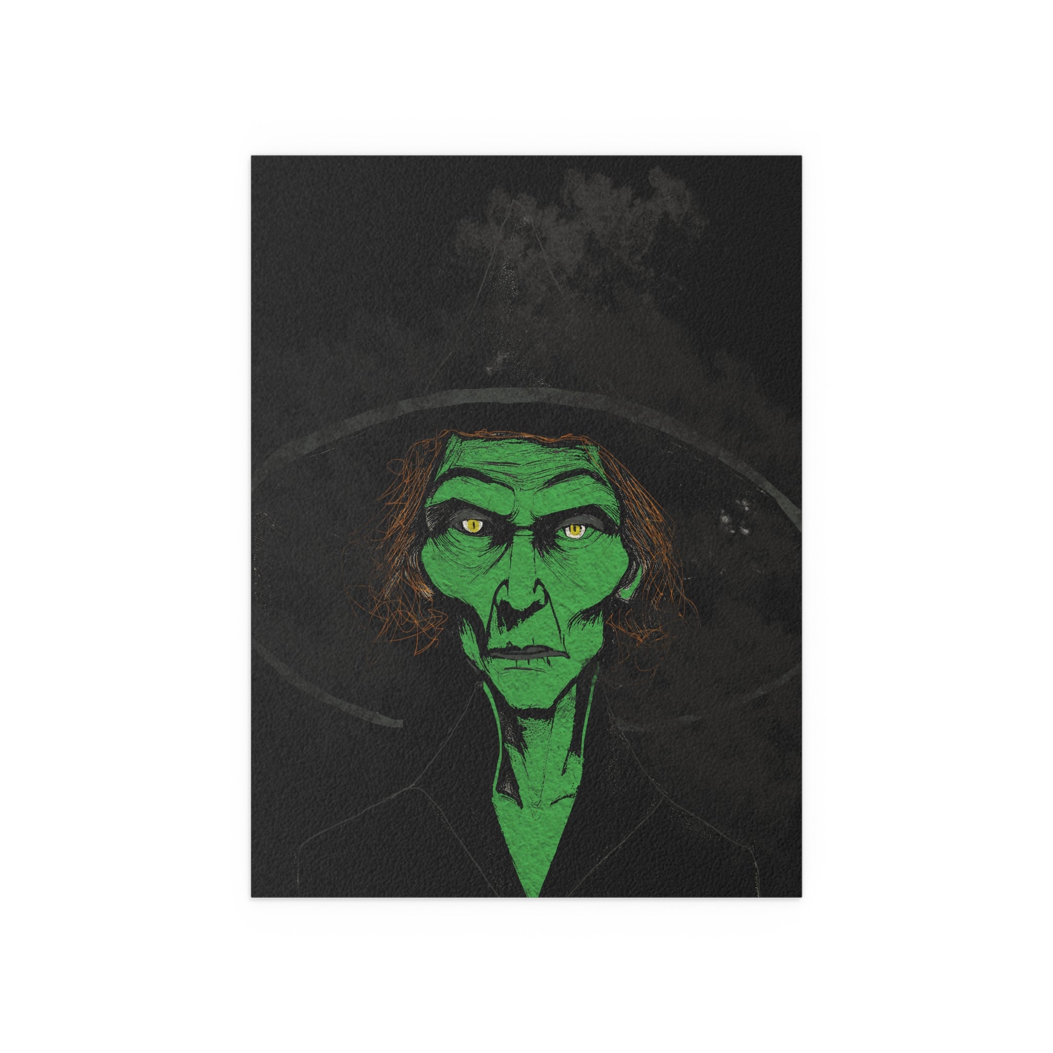Midwest Mod Mean Green Witch Seasonal Silk Poster, Indoor and Outdoor Decor, Unique Home Decor, Seasonal Decor, Halloween, Witch