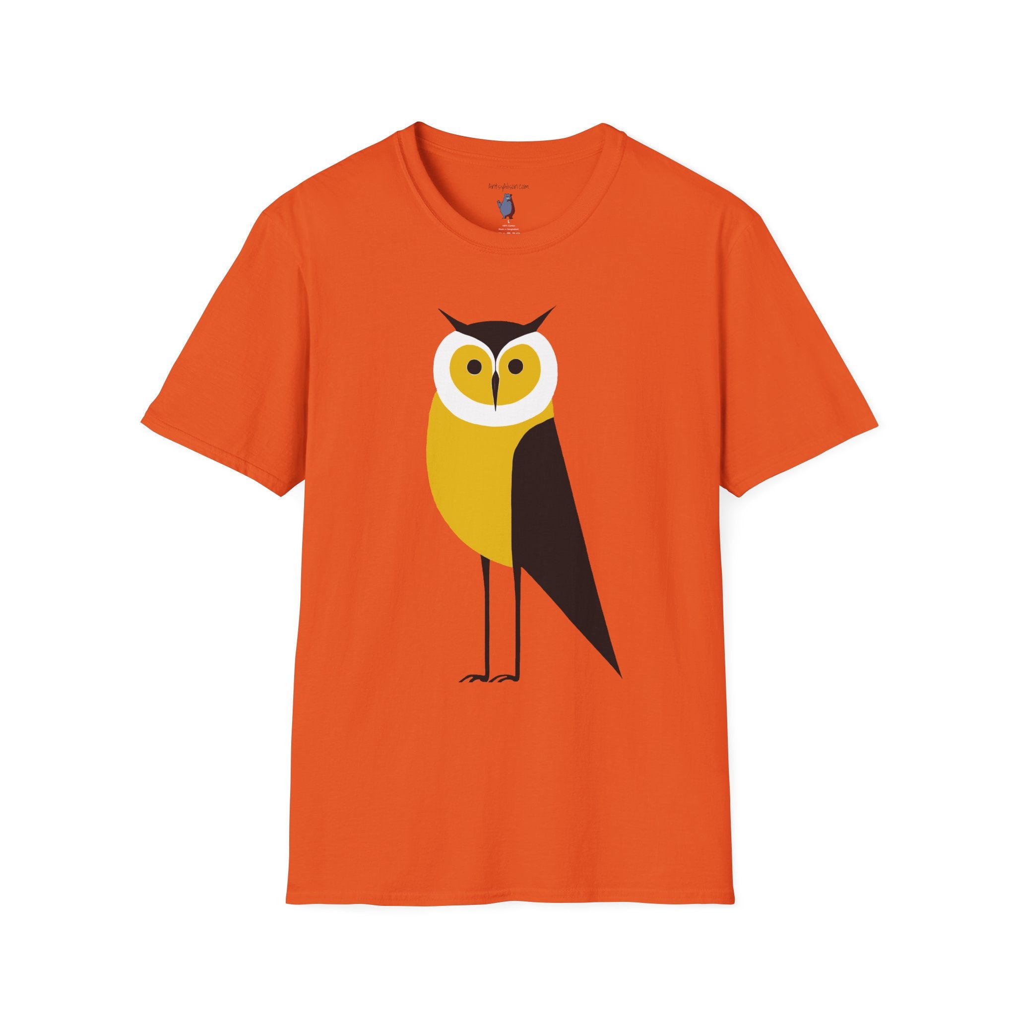 Long Legged Owl Graphic Art - 100% Cotton T-Shirt