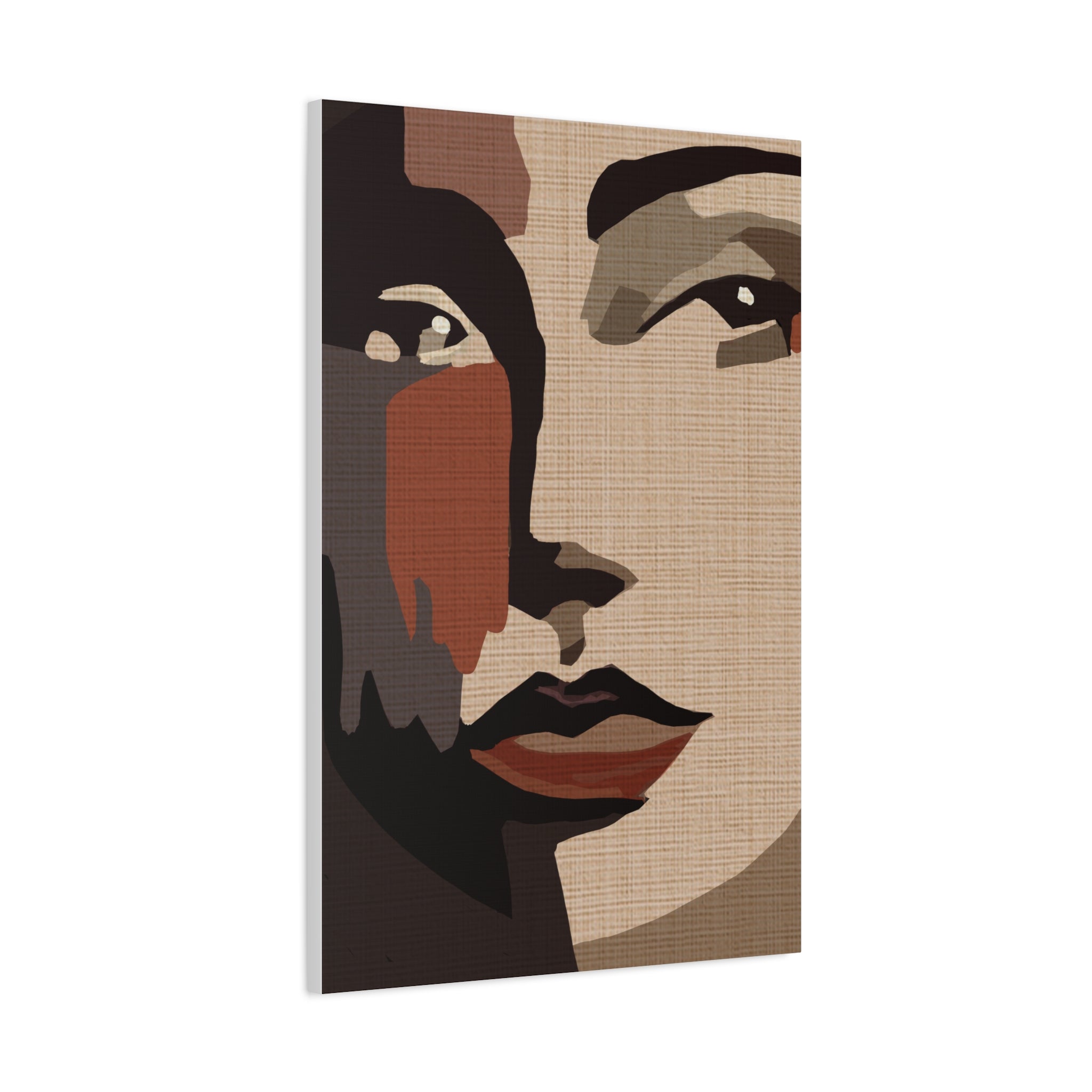 Abstract Woman Portrait 1970s Disco Inspired Art Print - Matte Canvas, Stretched, 1.25"