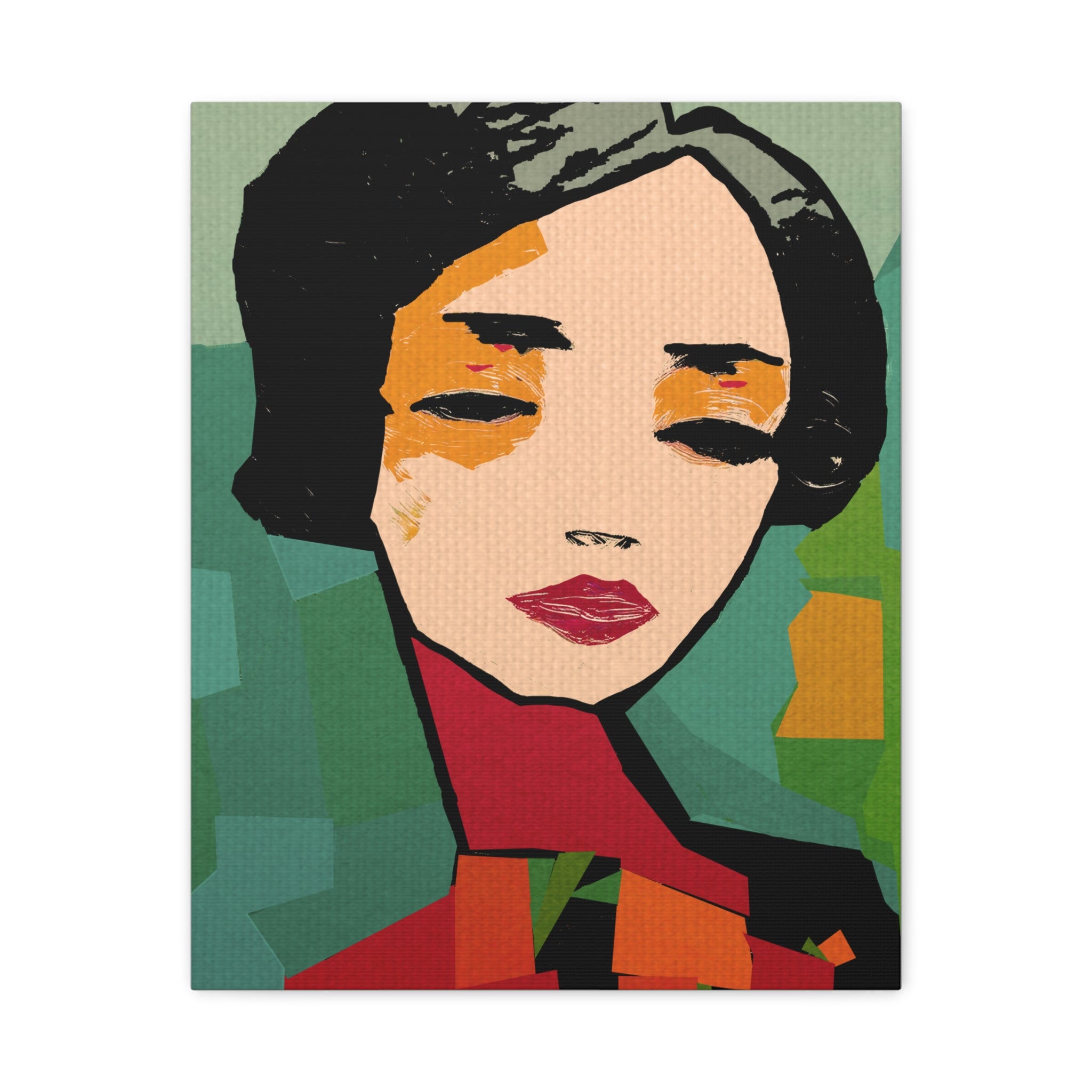 Abstract Woman Portrait So Tired Art Print - Matte Canvas, Stretched, 1.25"