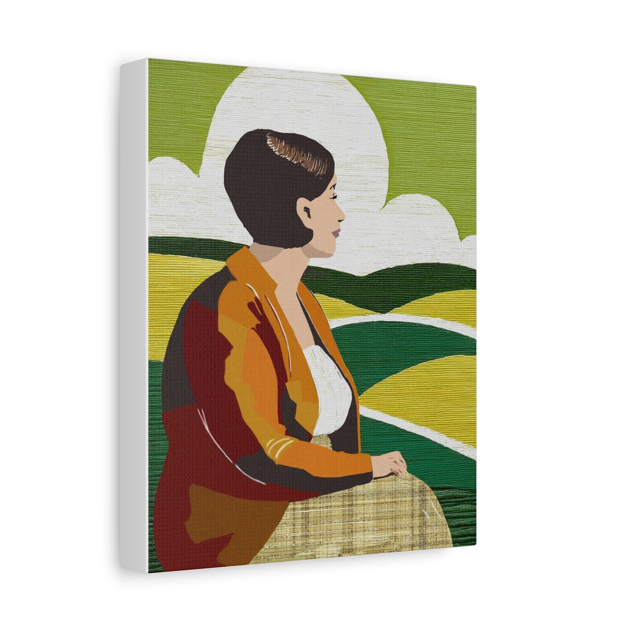 Content Where You Are - Abstract Portrait of Woman - Matte Canvas, Stretched, 1.25"