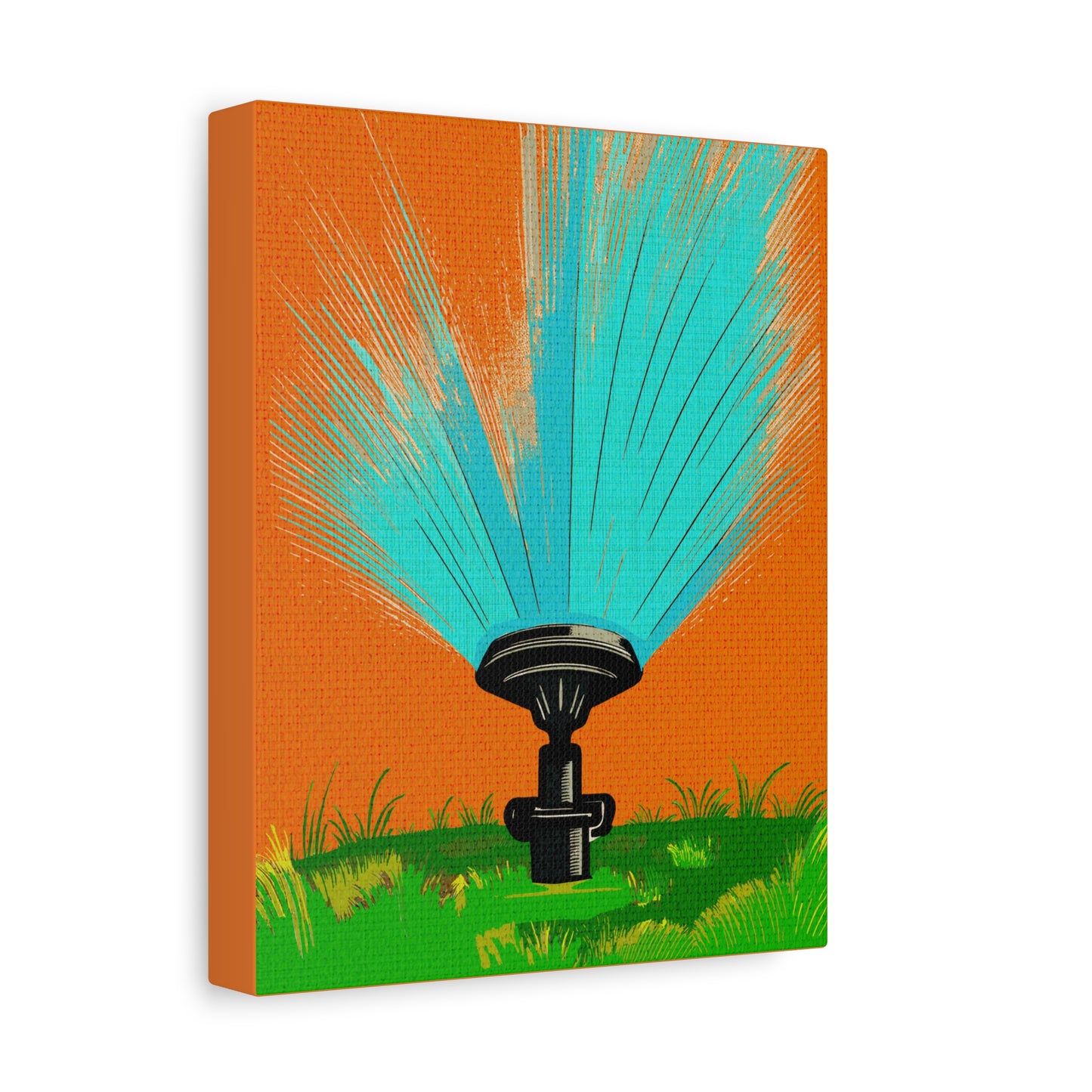 Midwest Modern Summer Sprinkler Pop Art Print - Matte Canvas, Stretched, 1.25"