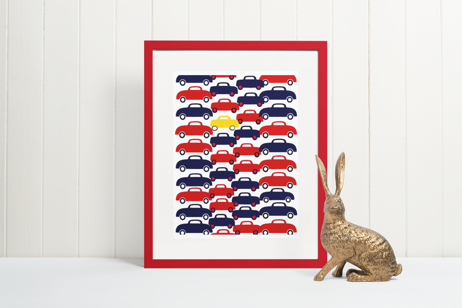 Cars Cars Cars Graphic Art Print- Matte Canvas, Stretched, 1.25"