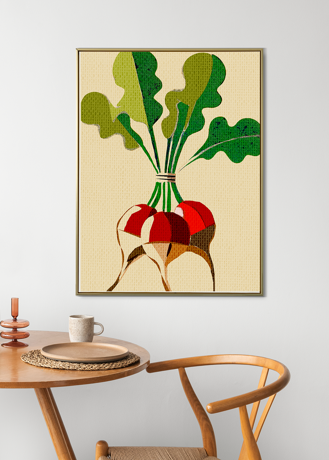 Vibrant Modern Bundle of Red Radish Art Print - Matte Canvas, Stretched, 1.25"