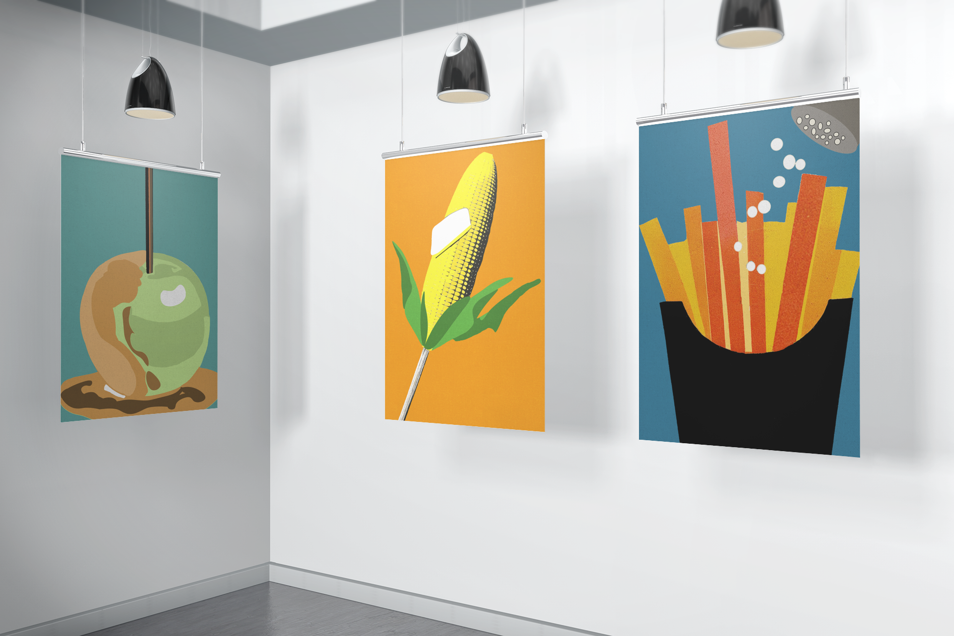 Comfort Food Pop Art Print - French Fries - Matte Canvas, Stretched, 1.25"