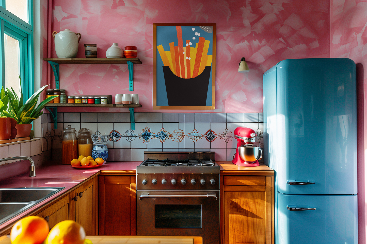 Comfort Food Pop Art Print - French Fries - Matte Canvas, Stretched, 1.25"