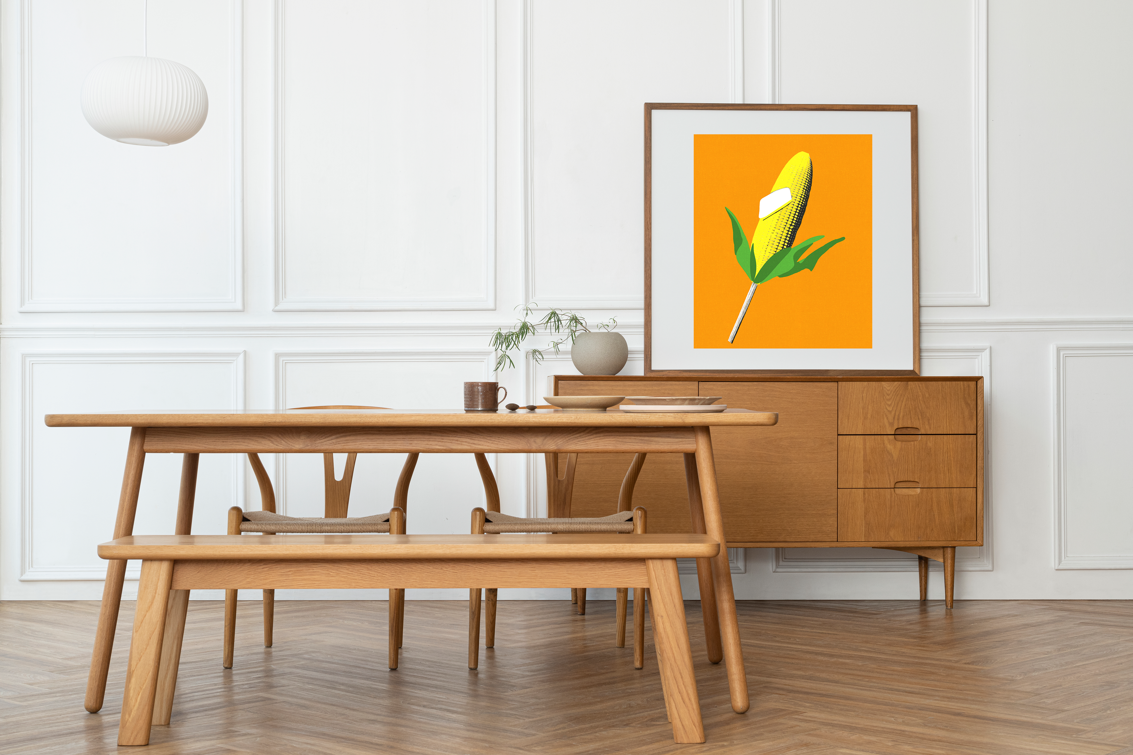 Comfort Food Pop Art Print - Sweet Corn - Matte Canvas, Stretched, 1.25"