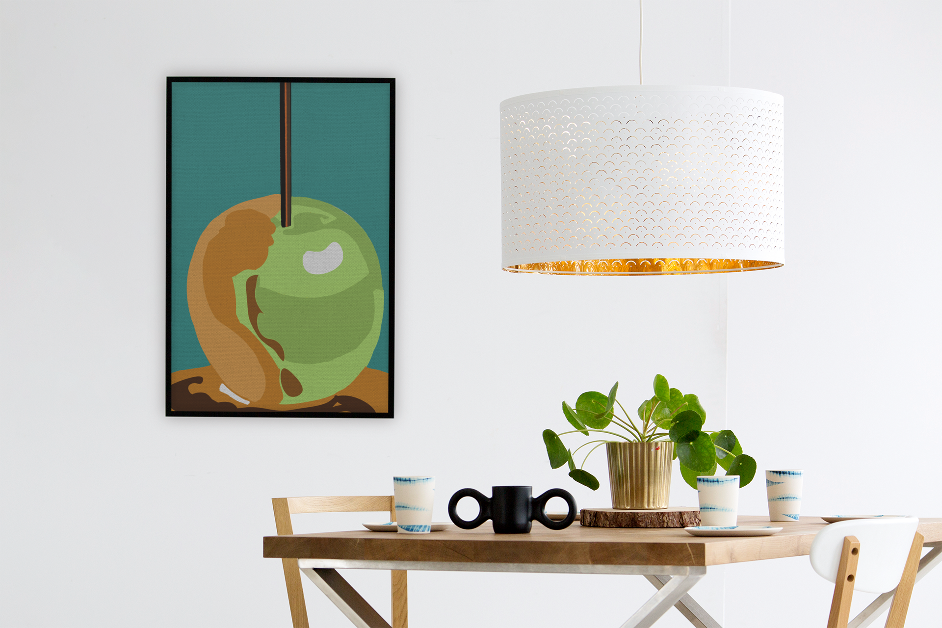 Comfort Food Pop Art Print - Candy Caramel Apple - Matte Canvas, Stretched, 1.25"