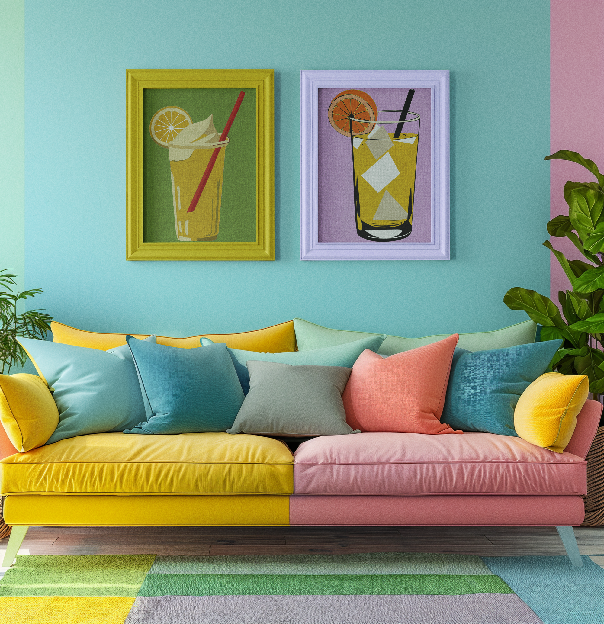 Comfort Food Pop Art Print - Lemonade - Matte Canvas, Stretched, 1.25"