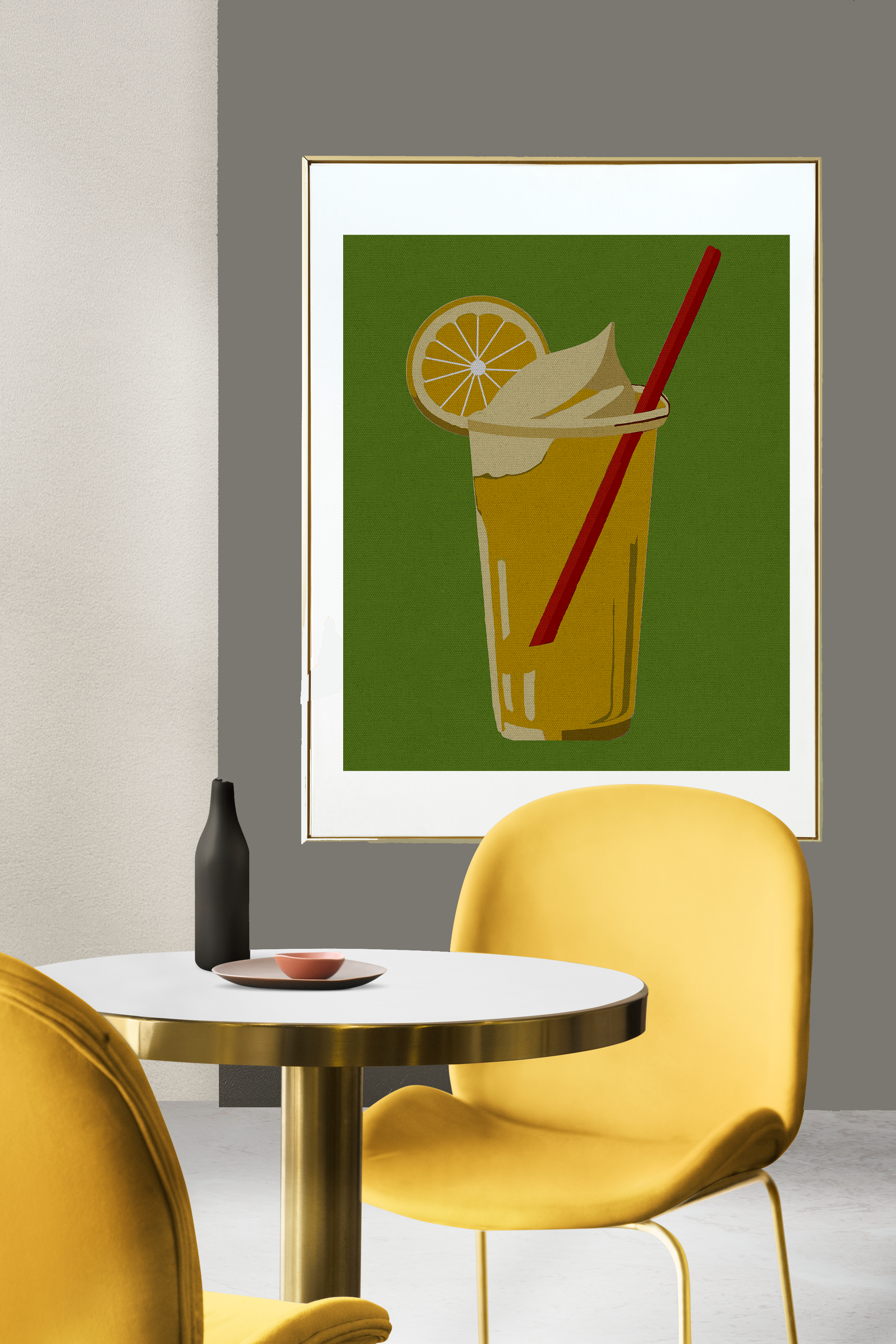 Comfort Food Pop Art Print - Lemon Icee Whip Slush - Matte Canvas, Stretched, 1.25"