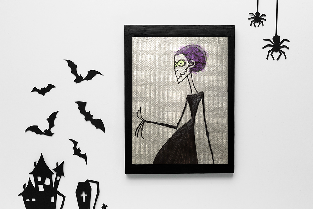 Bride of Frankenstein Art Print  - Matte Canvas, Stretched, 1.25"