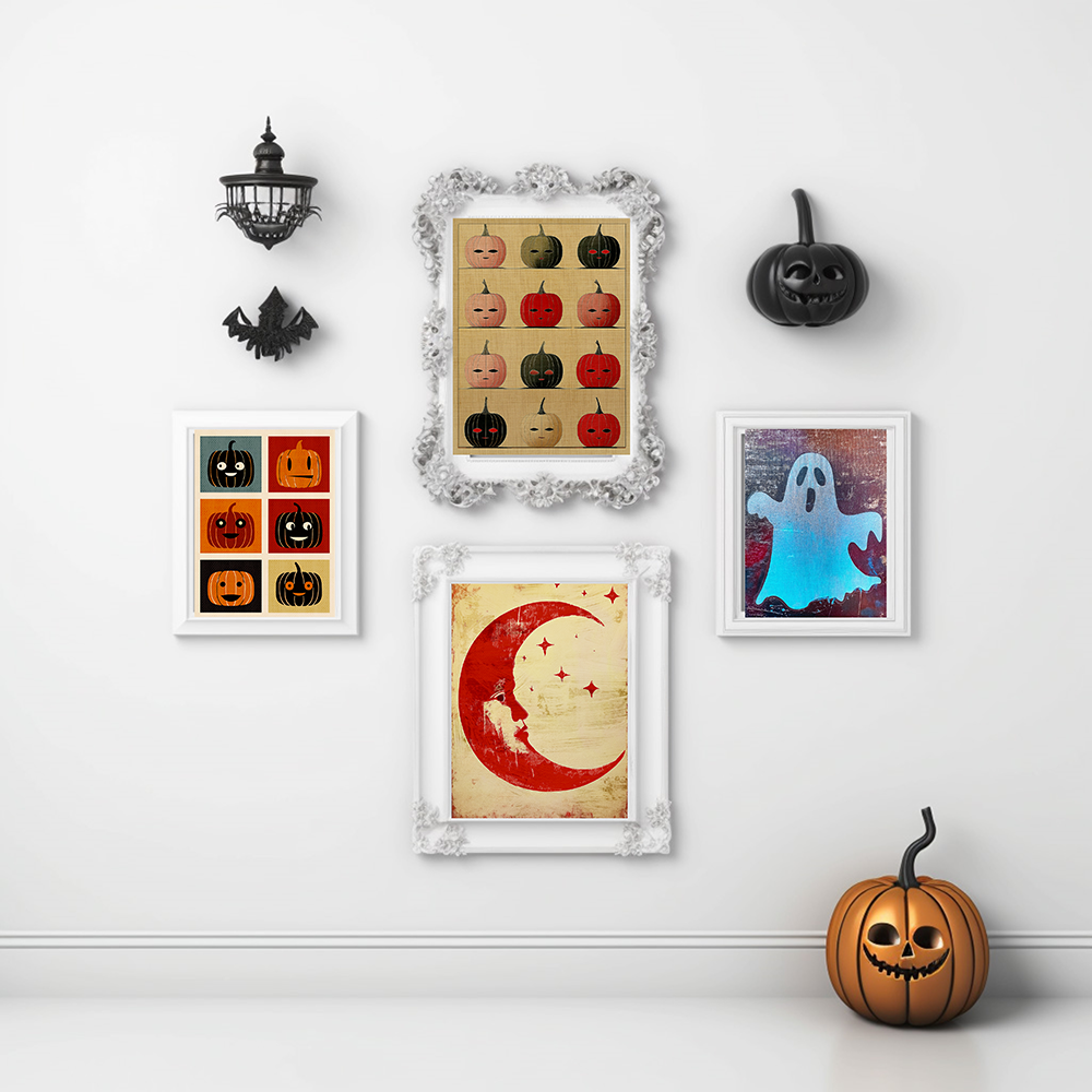 Black and White Charcoal Ghost with Smile Art Print  - Matte Canvas, Stretched, 1.25"