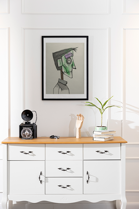 Frankenstein Frank #2 Halloween Art Print  - Matte Canvas, Stretched, 1.25"