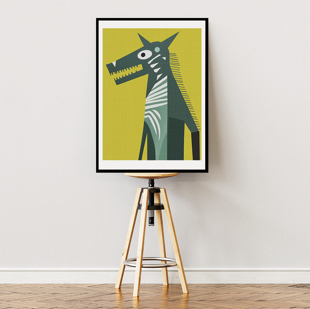 Full Moon Fear Werewolf Art Print  - Matte Canvas, Stretched, 1.25"