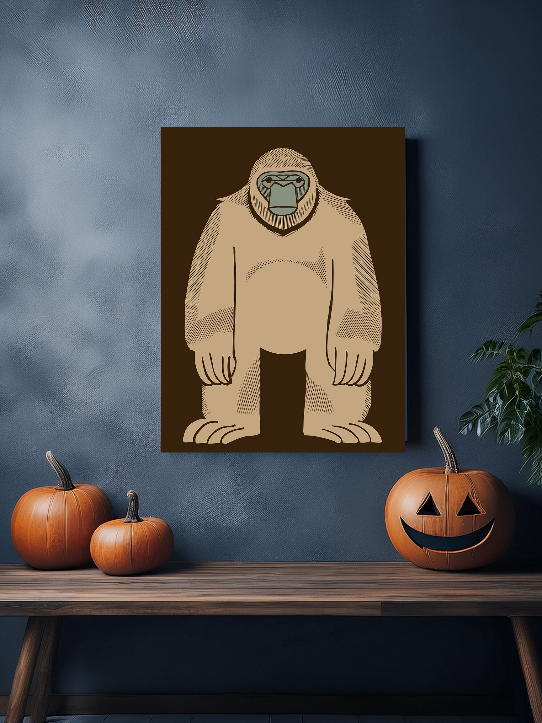 Big Scary Yeti Art Print  - Matte Canvas, Stretched, 1.25"