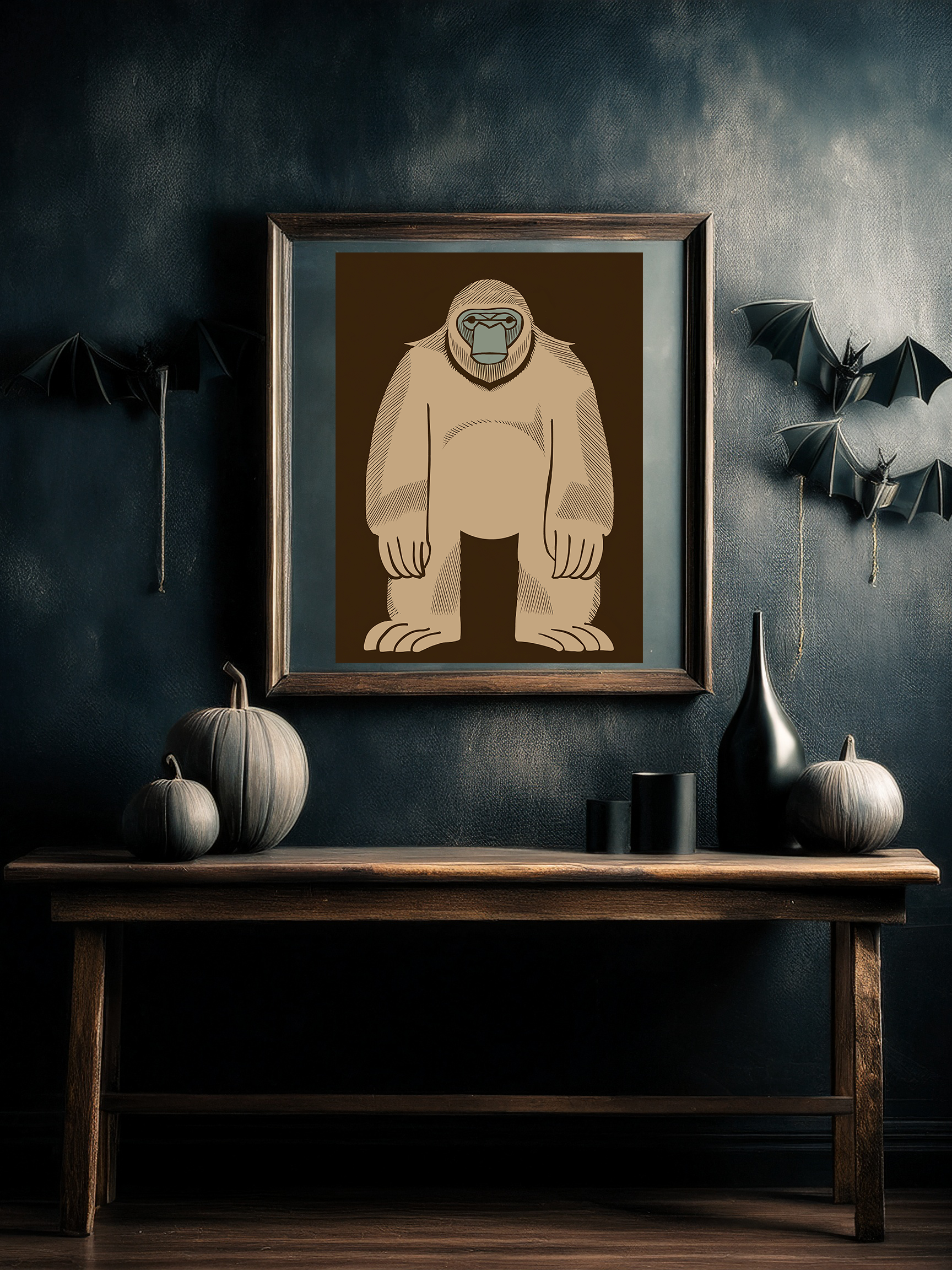 Big Scary Yeti Art Print  - Matte Canvas, Stretched, 1.25"