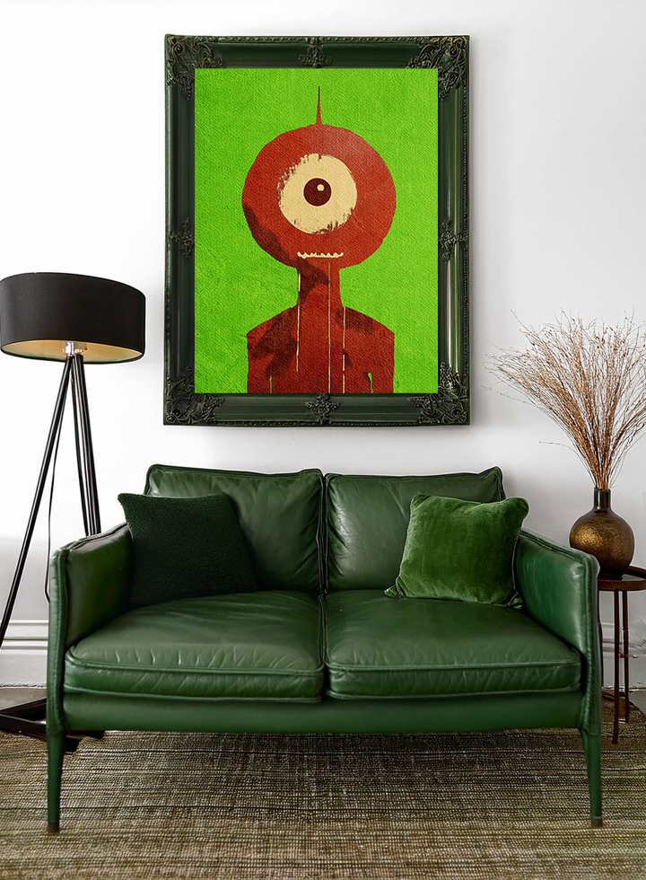 Halloween Seasonal Midwest Mod Cyclops Pop Art Print  - Matte Canvas, Stretched, 1.25"