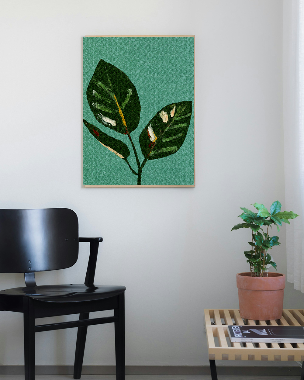 Midwest Mod Modern Houseplant Plant Art Print No. 300 - Matte Canvas, Stretched, 1.25"