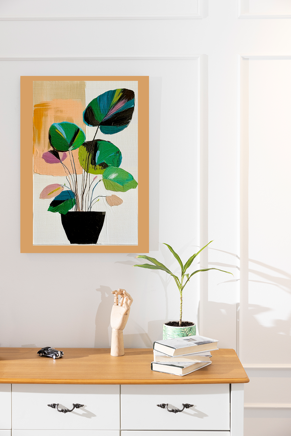 Midwest Mod Abstract Houseplant Plant Art Print No. 600 - Matte Canvas, Stretched, 1.25"