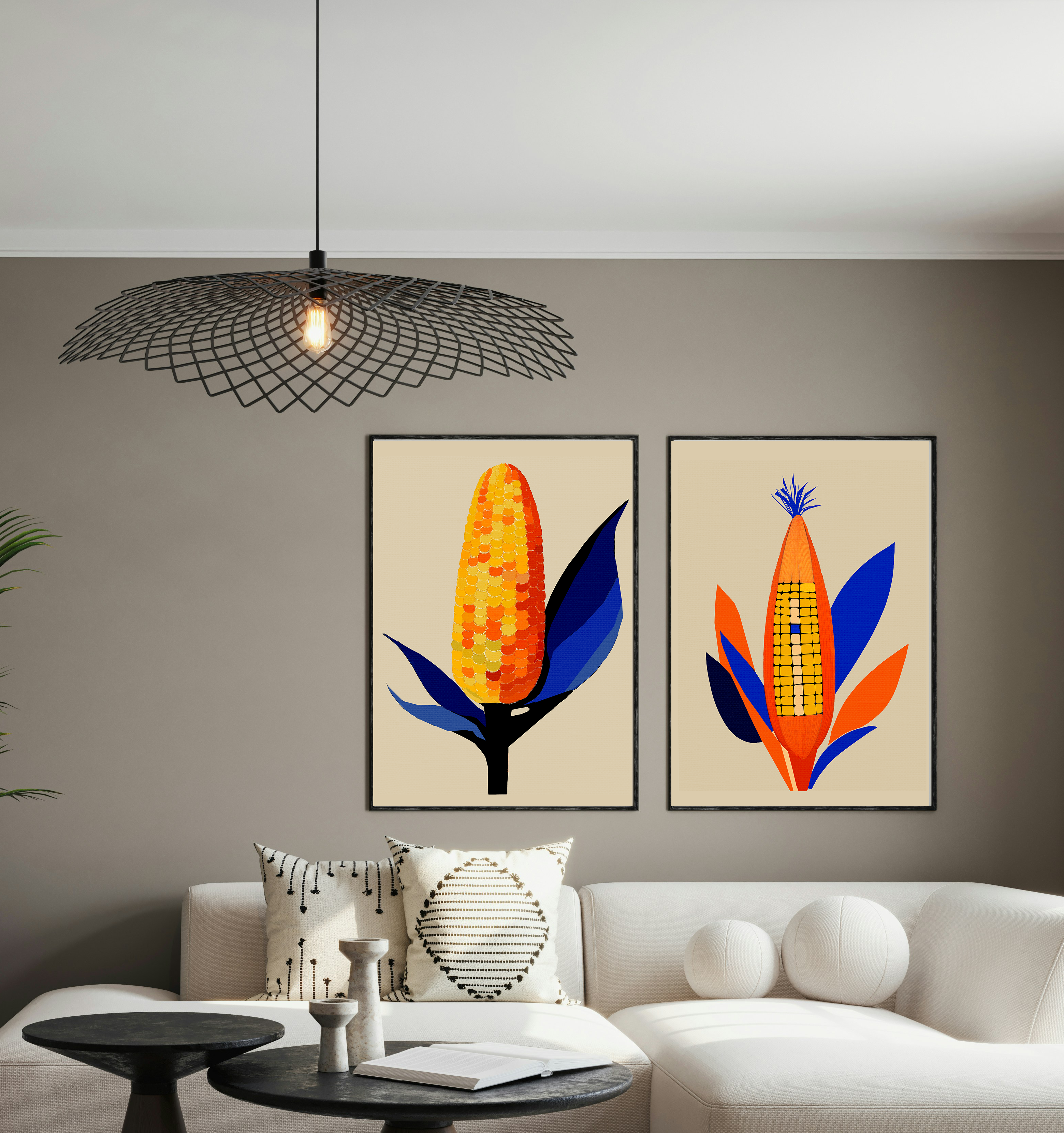 Midwest Mod Corn Portrait No. 1 Art Print - Matte Canvas, Stretched, 1.25"