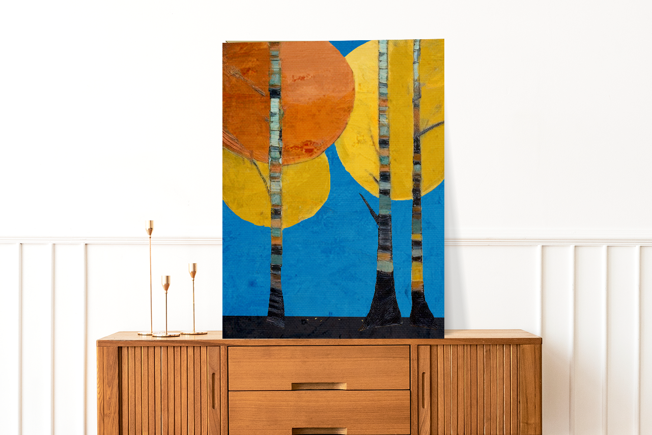 Midwest Mod Memories of Aspen Trees Art Print - Matte Canvas, Stretched, 1.25"