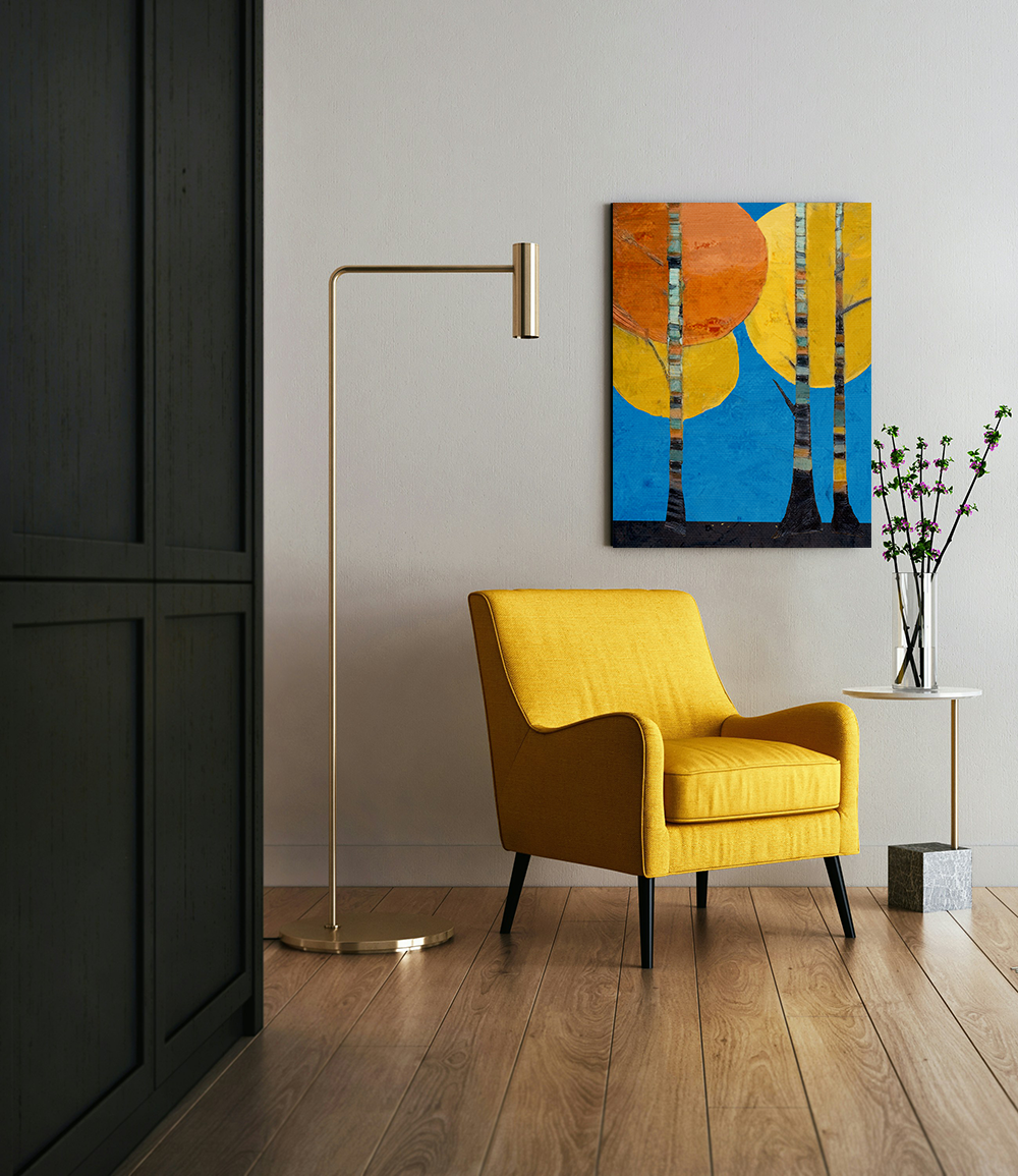 Midwest Mod Memories of Aspen Trees Art Print - Matte Canvas, Stretched, 1.25"