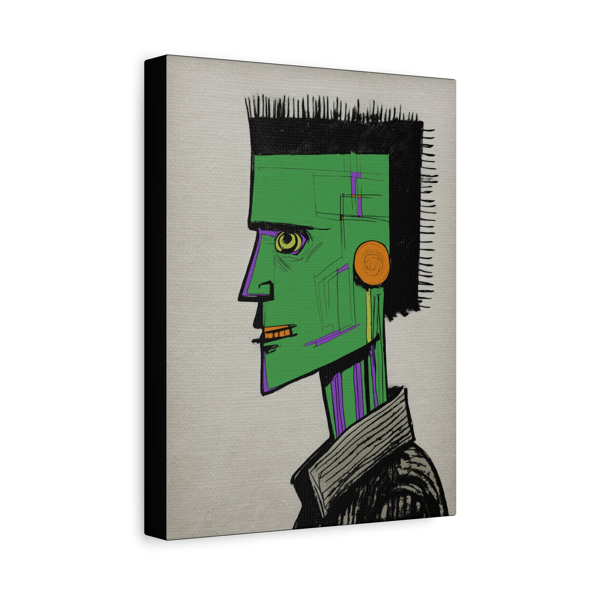 Frankenstein Frank #3 Halloween Art Print  - Matte Canvas, Stretched, 1.25"